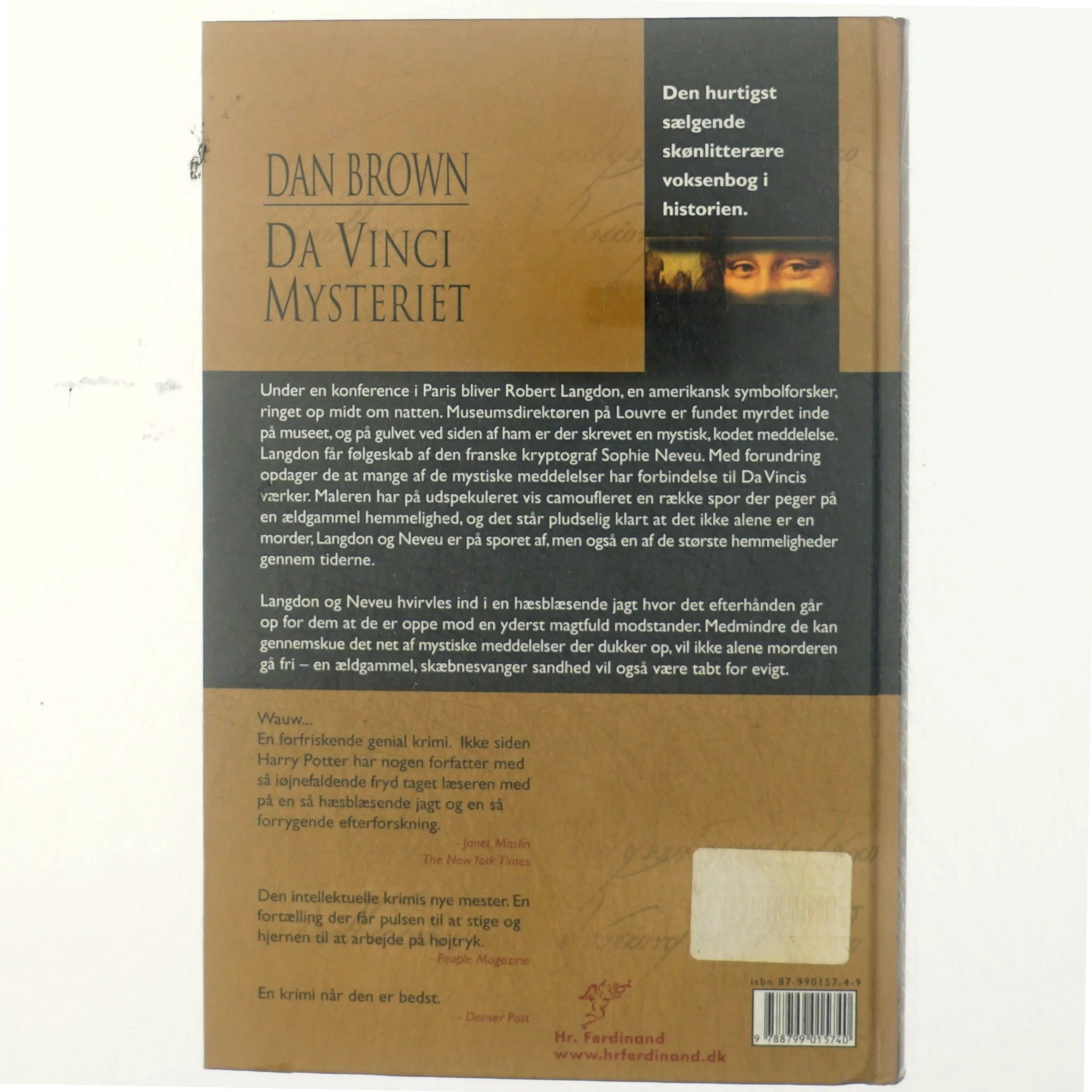 Da Vinci Mysteriet af Dan Brown (Bog)