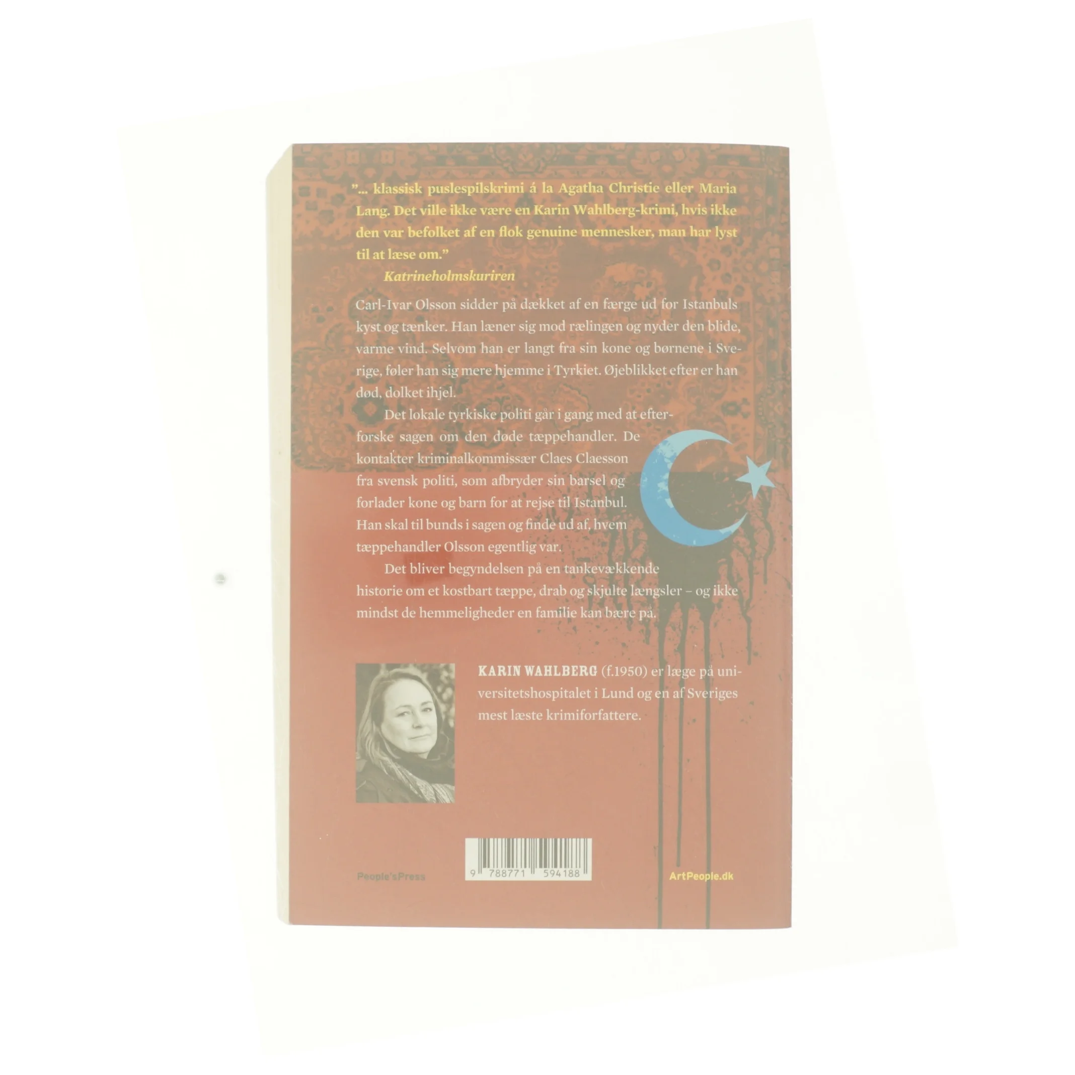 Tæppehandlerens død : kriminalroman af Karin Wahlberg (Bog)