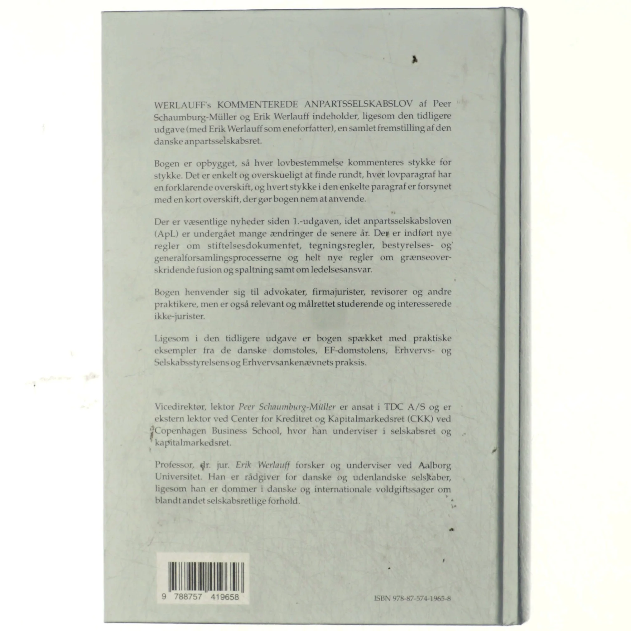 Werlauff's kommenterede anpartsselskabslov (Bog)