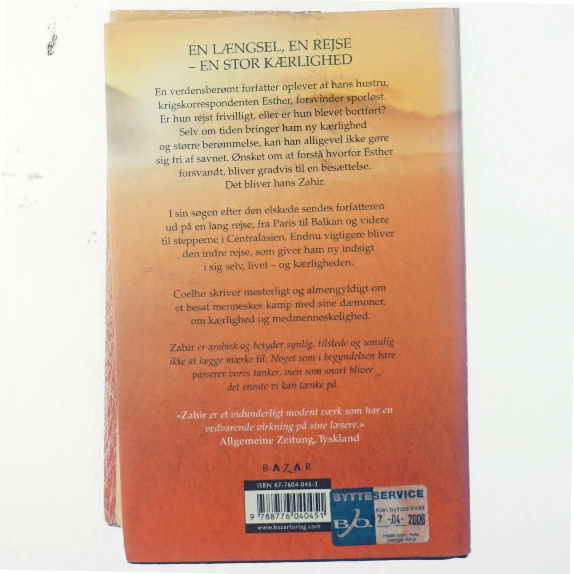 Zahir af Paulo Coelho (Bog)