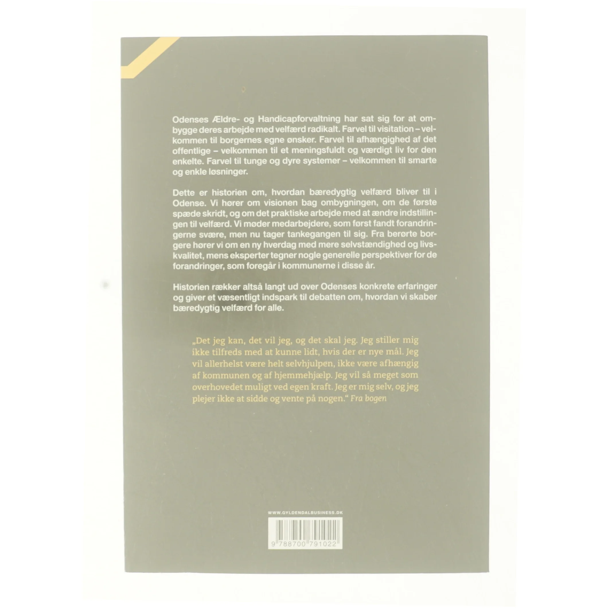 Velfærd under ombygning : fra service til selvstændighed af Anna Pia Holmgaard (Bog)