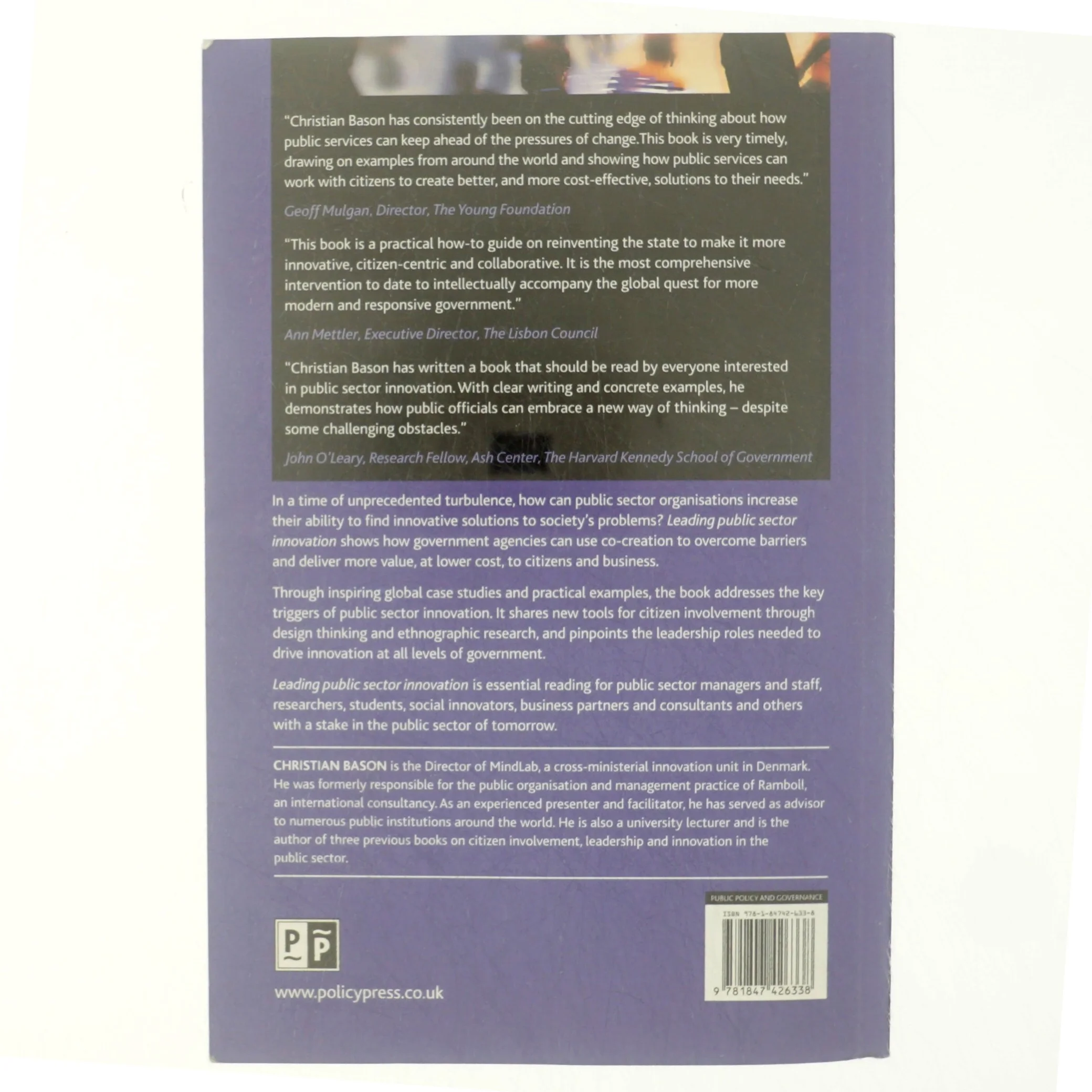 Leading public sector innovation : co-creating for a better society af Christian Bason (Bog)