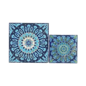 Mosaik plader (2 stk) (str. 15 x 15 og 11 x 11 cm)