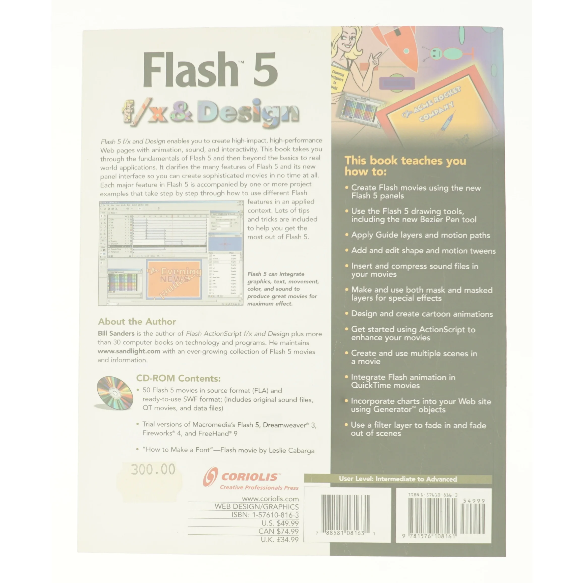 Flash 5 F/x and Design af Bill Sanders (Bog)