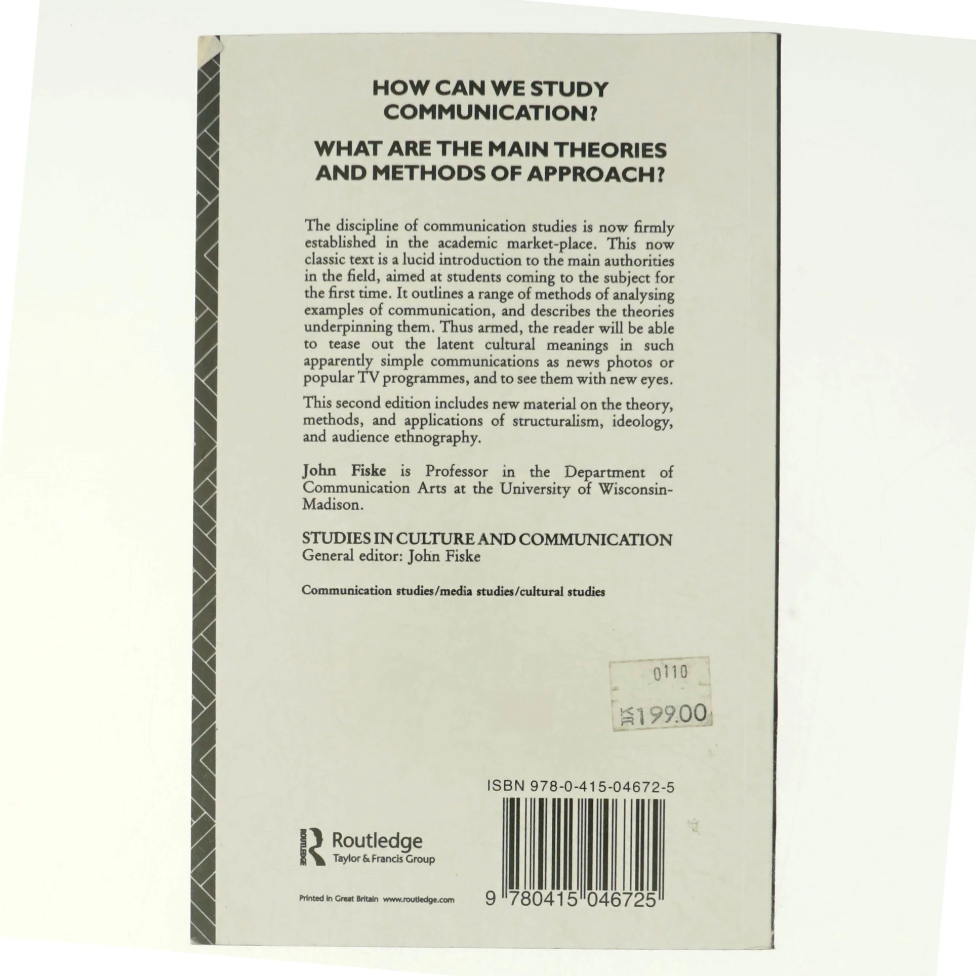 Introduction to communication studies af John Fiske (Bog)