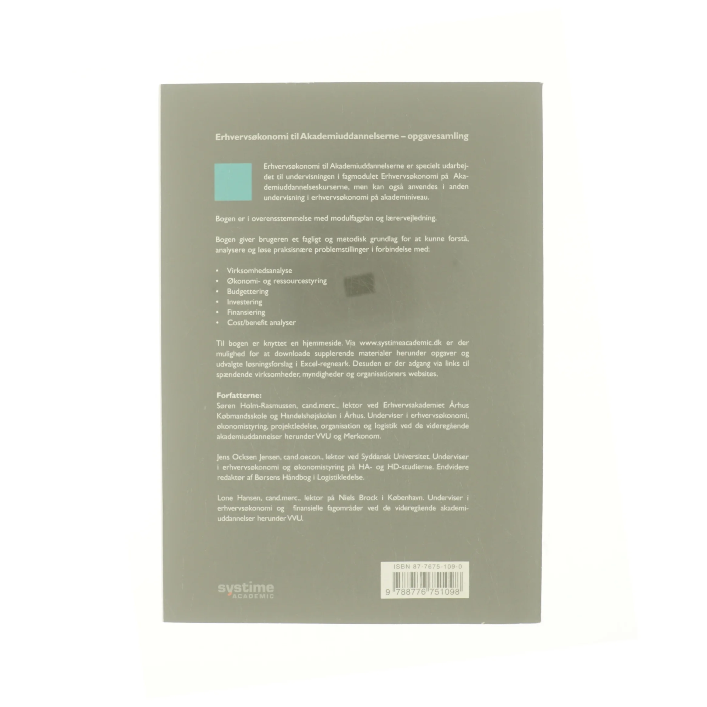 Erhvervsøkonomi til akademiuddannelserne. Opgavesamling (Bog)