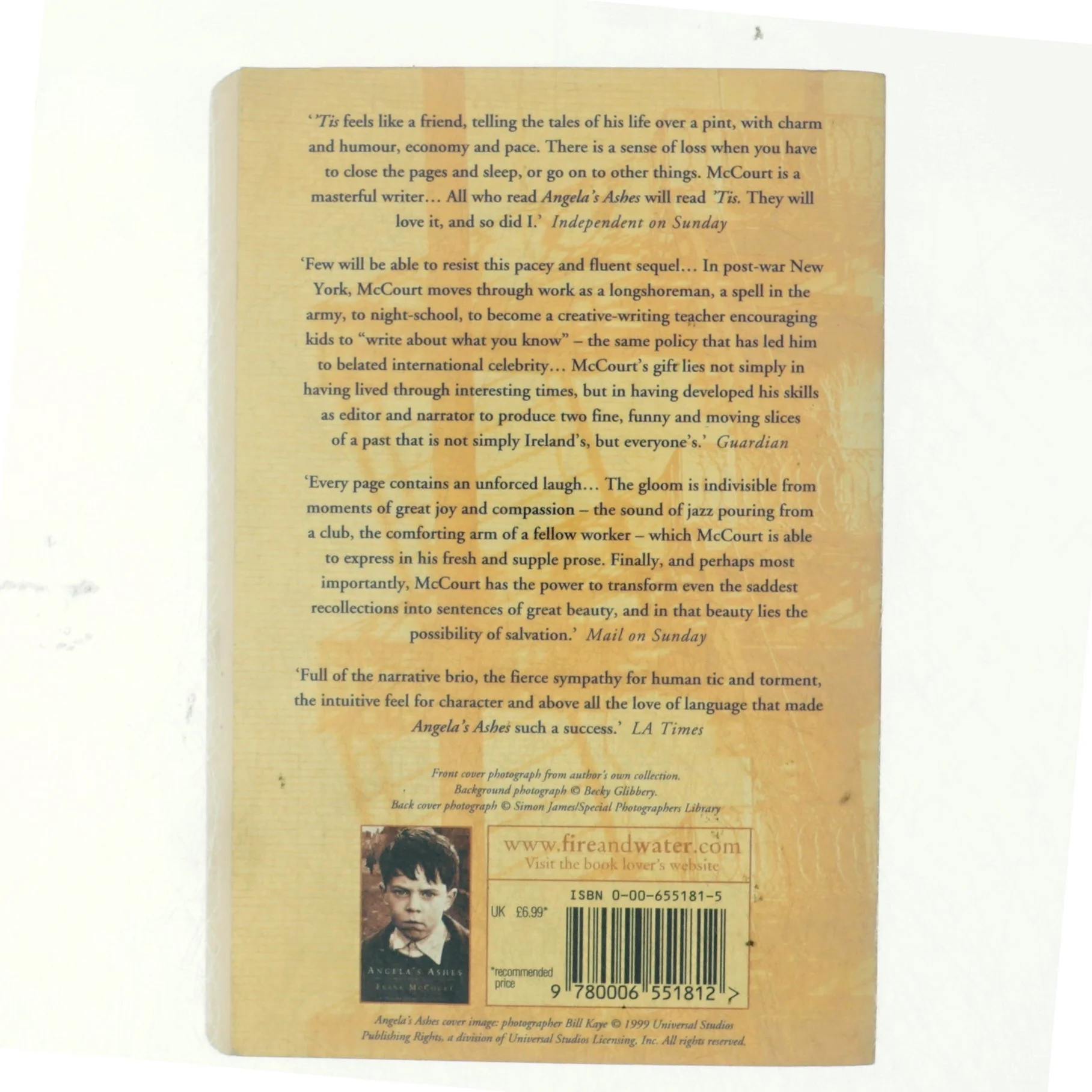 'Tis : a memoir af Frank McCourt (Bog)