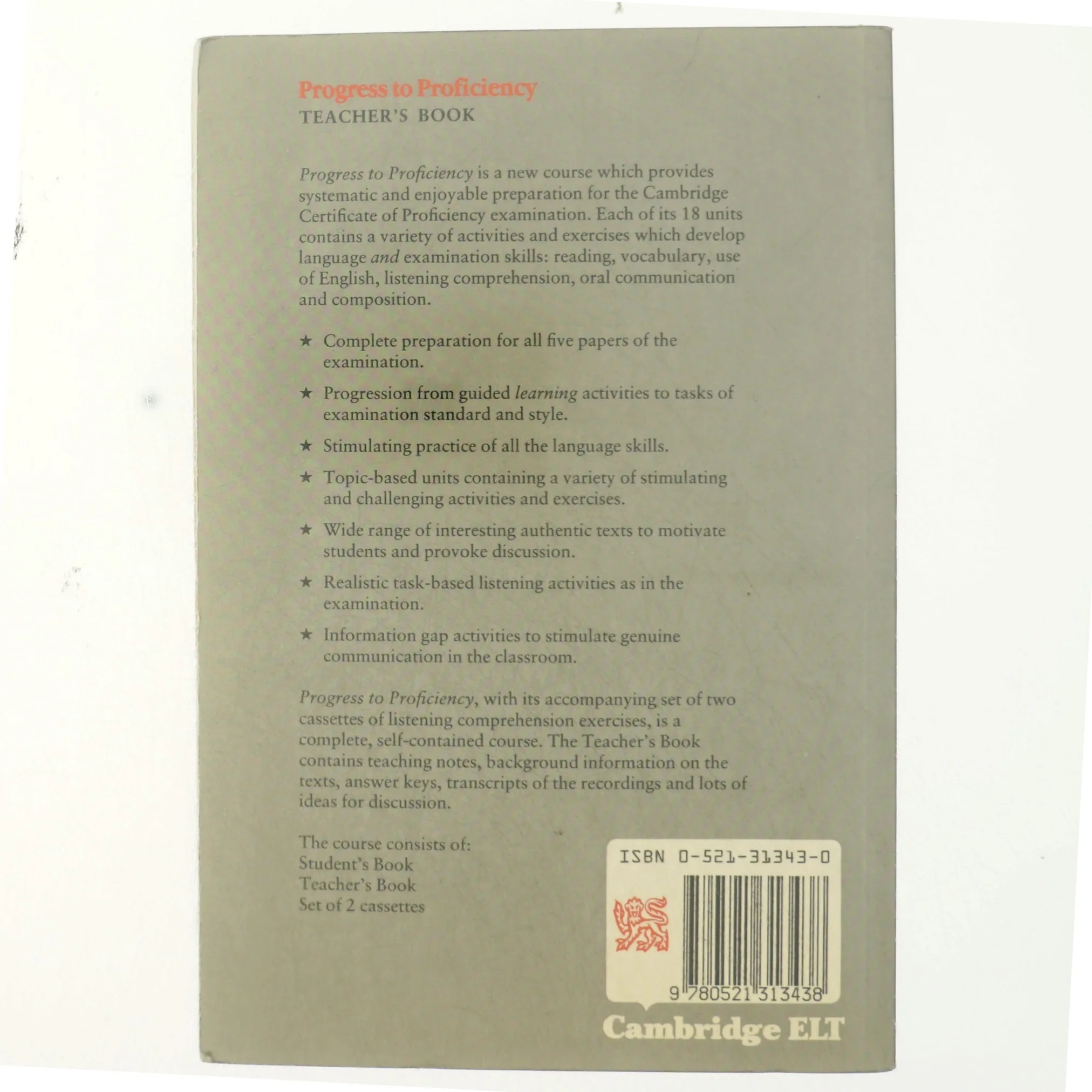 Progress to Proficiency Teachers' Book af Leo Jones (Bog)