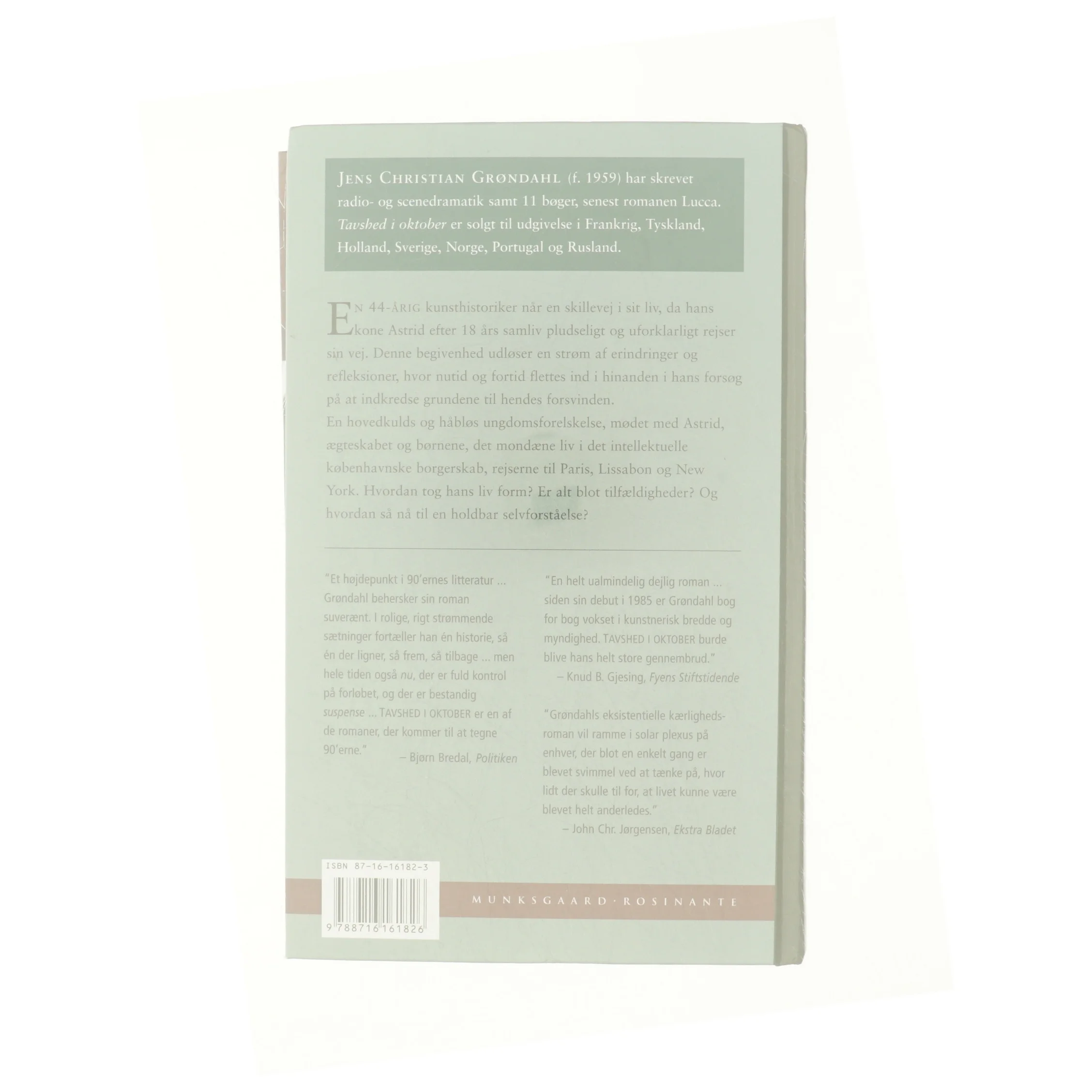 Tavshed i oktober : roman af Jens Christian Grøndahl (Bog)