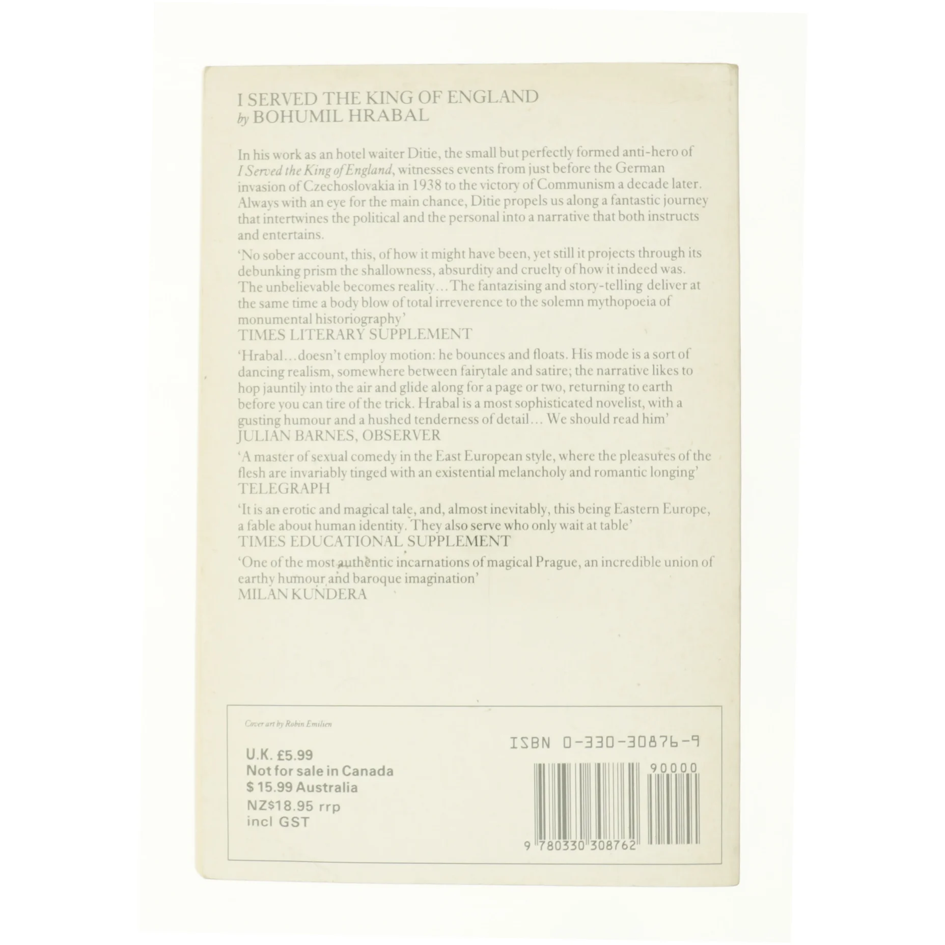 I Served the King of England by Bohumil Hrabal af Hrabal, Bohumil (Bog)