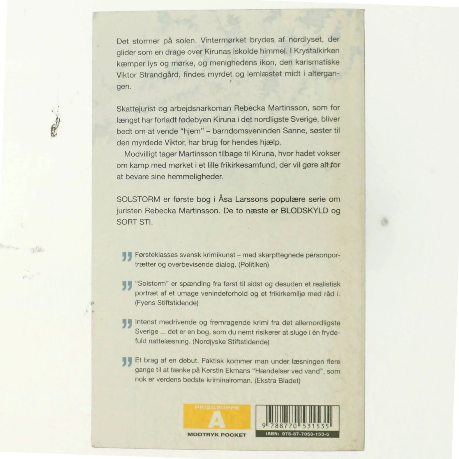 Solstorm af Åsa Larsson (Bog)