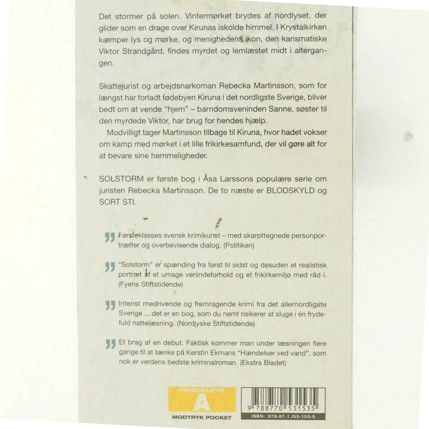 Solstorm af Åsa Larsson (Bog)