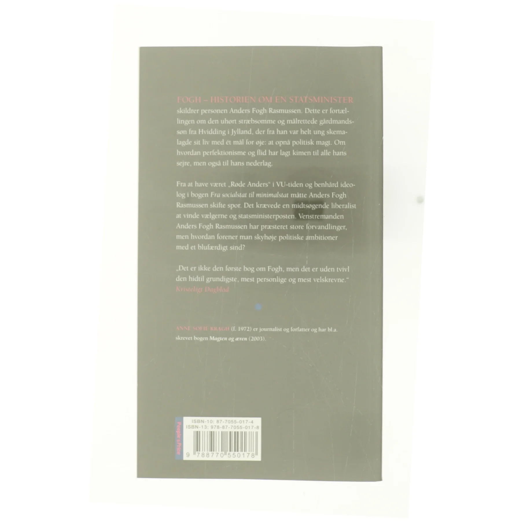 Fogh - historien om en statsminister af Anne Sofie Kragh (Bog)