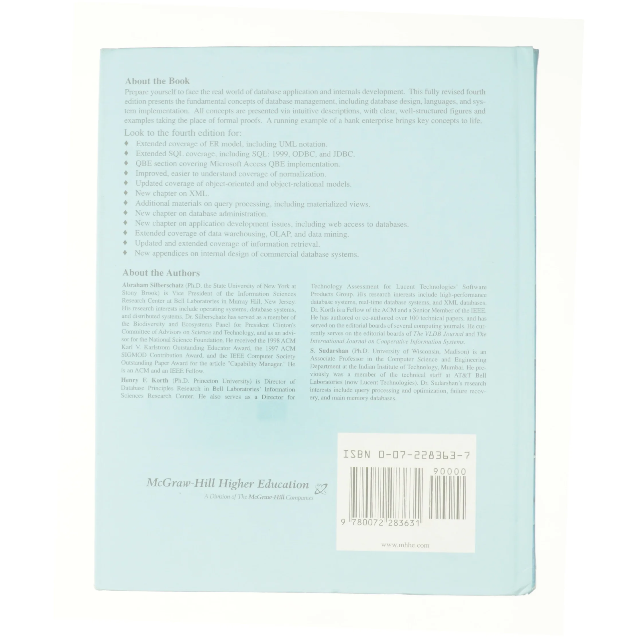 Database System Concepts af Henry F. Korth, Abraham Silberschatz (Bog)