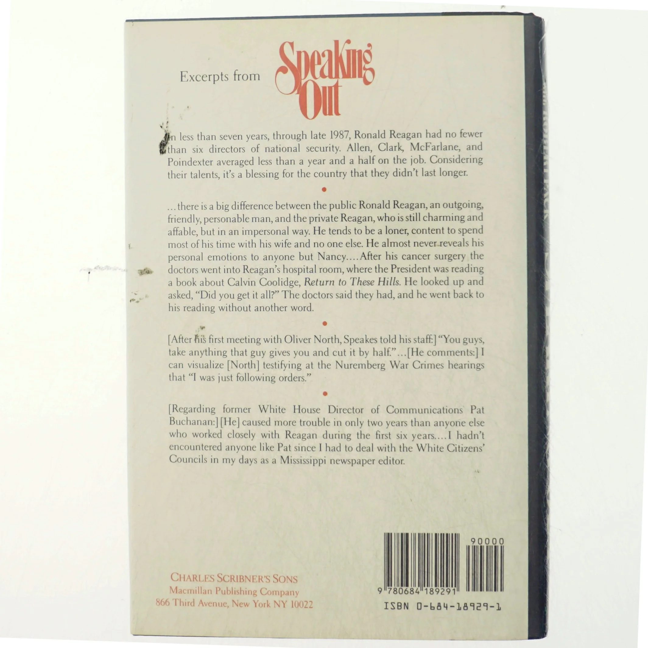 Speaking Out af Larry Speakes, Robert Pack (Bog)