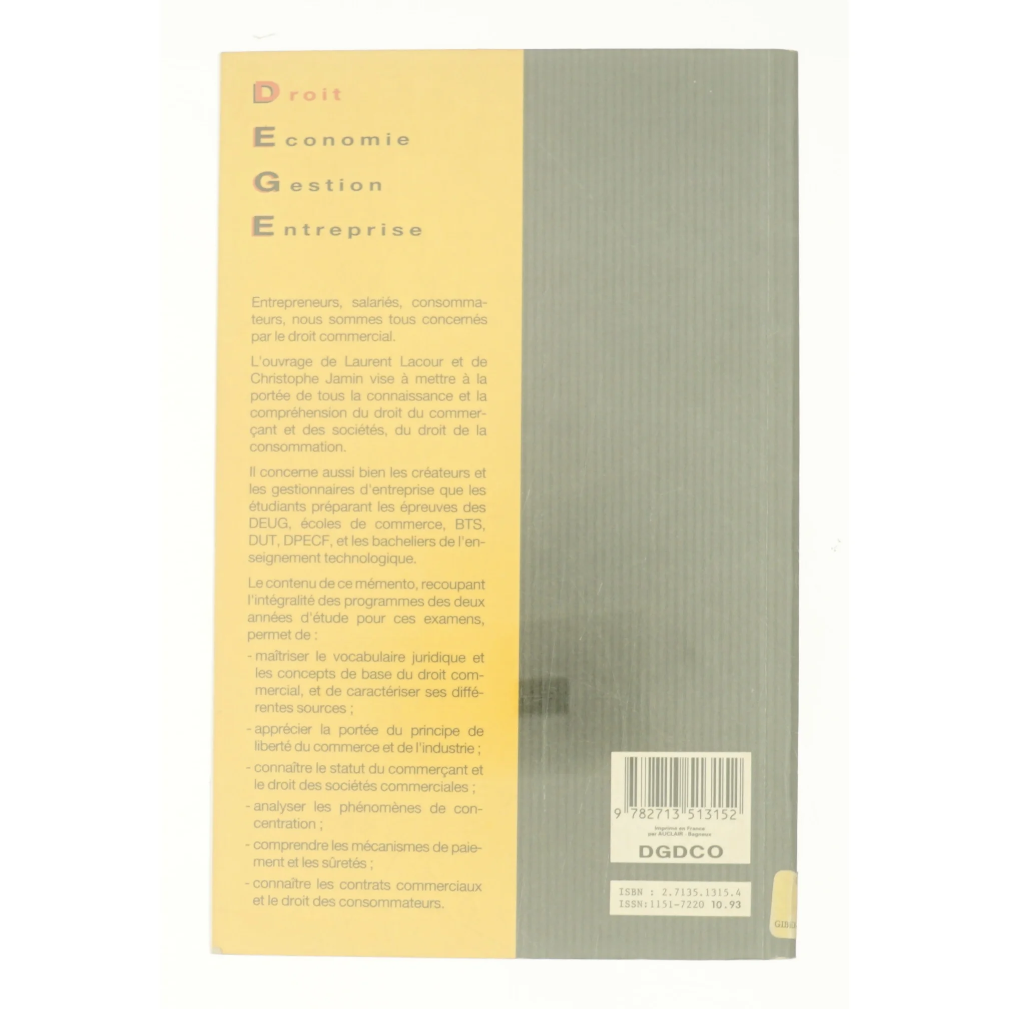 Droit commercial af C. Jamin og L. Lacour 