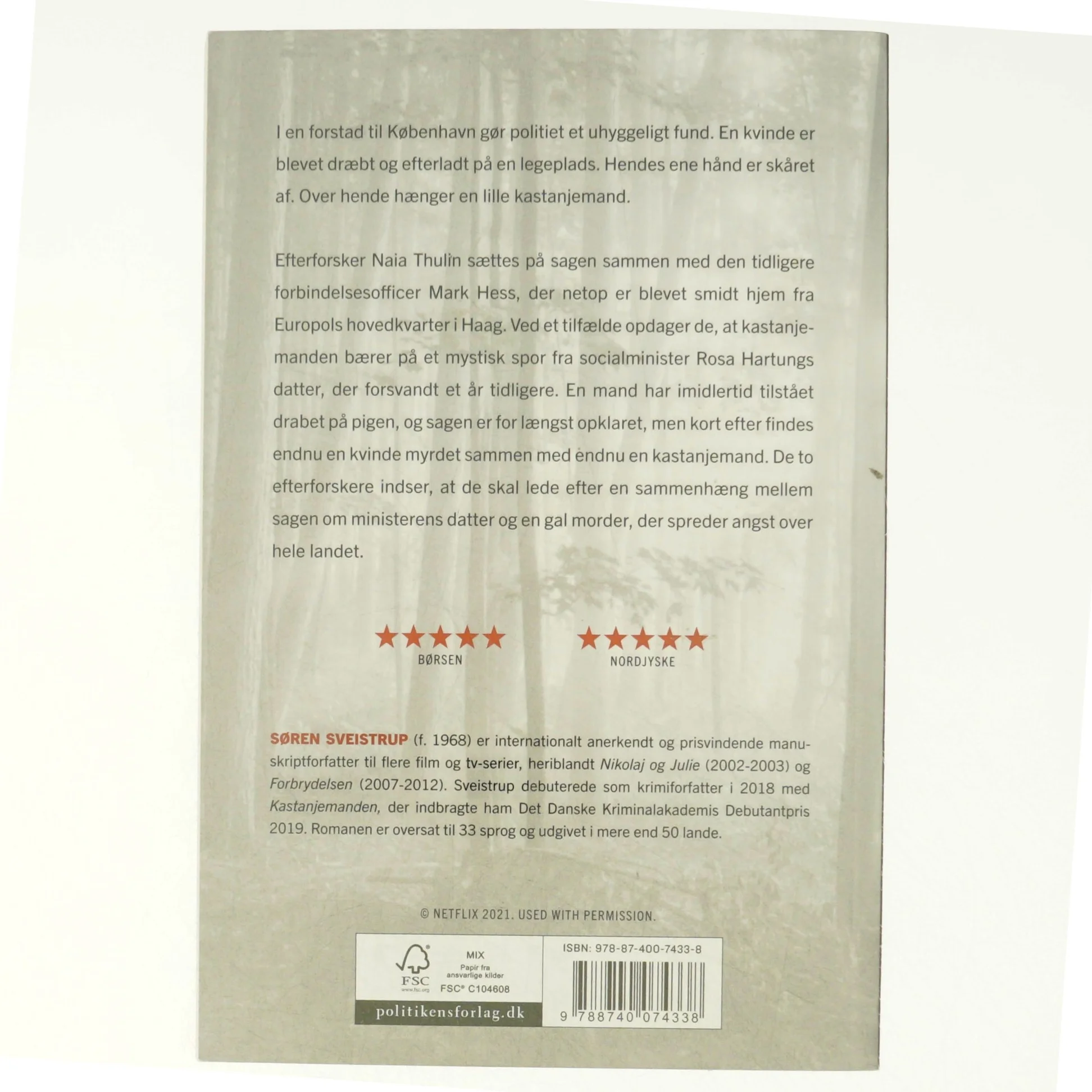 Kastanjemanden af Søren Sveistrup (Bog)