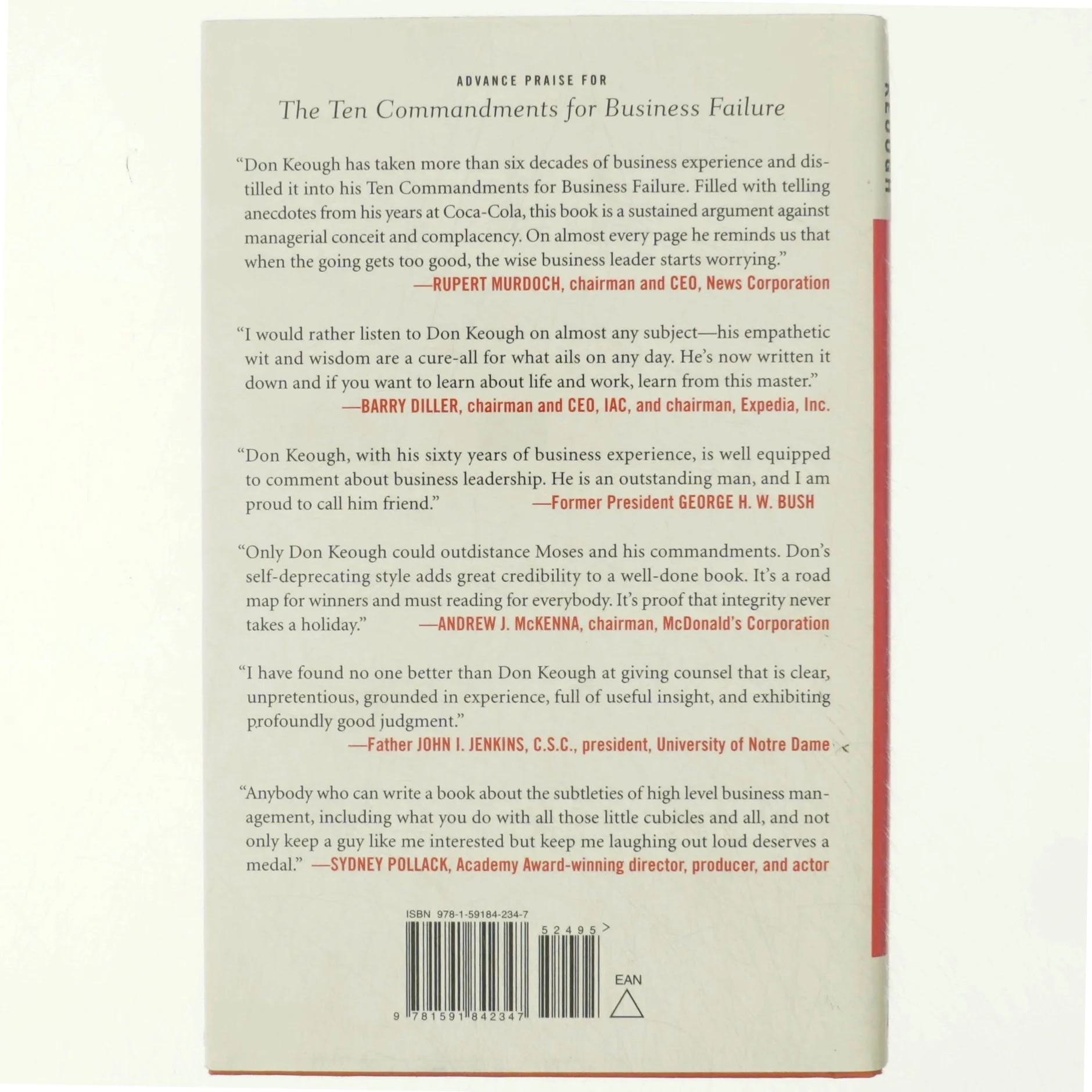 The ten commandments for business failure af Donald R. Keough (Bog)