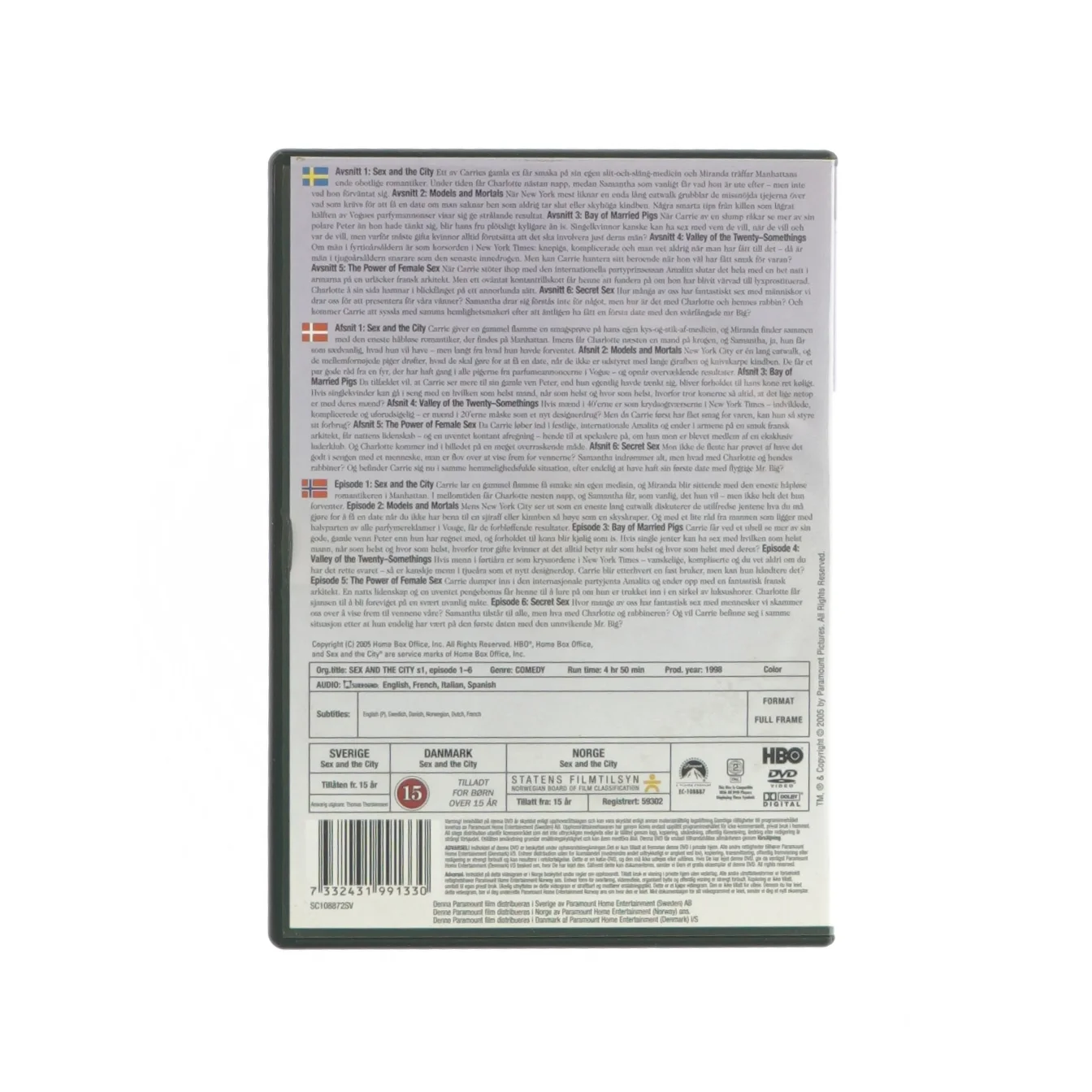 Sex and the city, sæson 1, episode 1, 2, 3, 4, 5 og 6 (DVD)