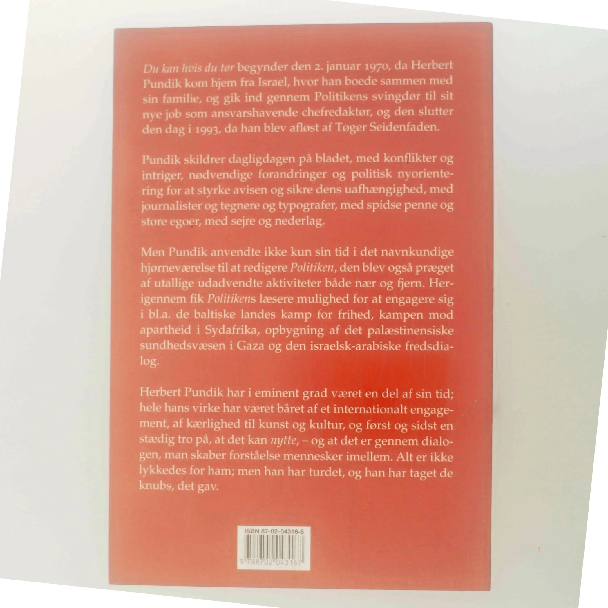 NY Du kan hvis du tør, af Herbert Pundik (Bog)