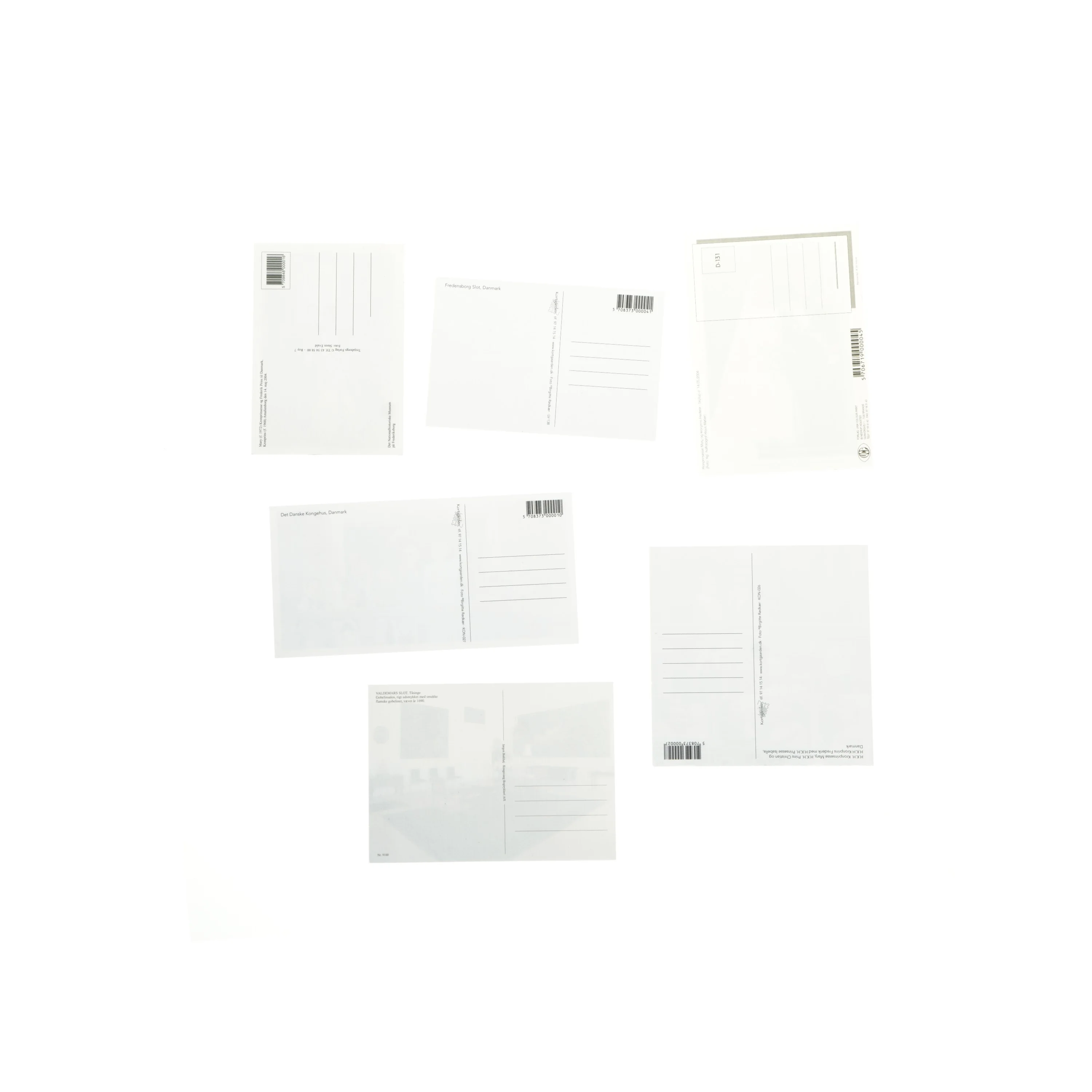 Sæt af postkort fra Danmark (str. 6 stk cm)