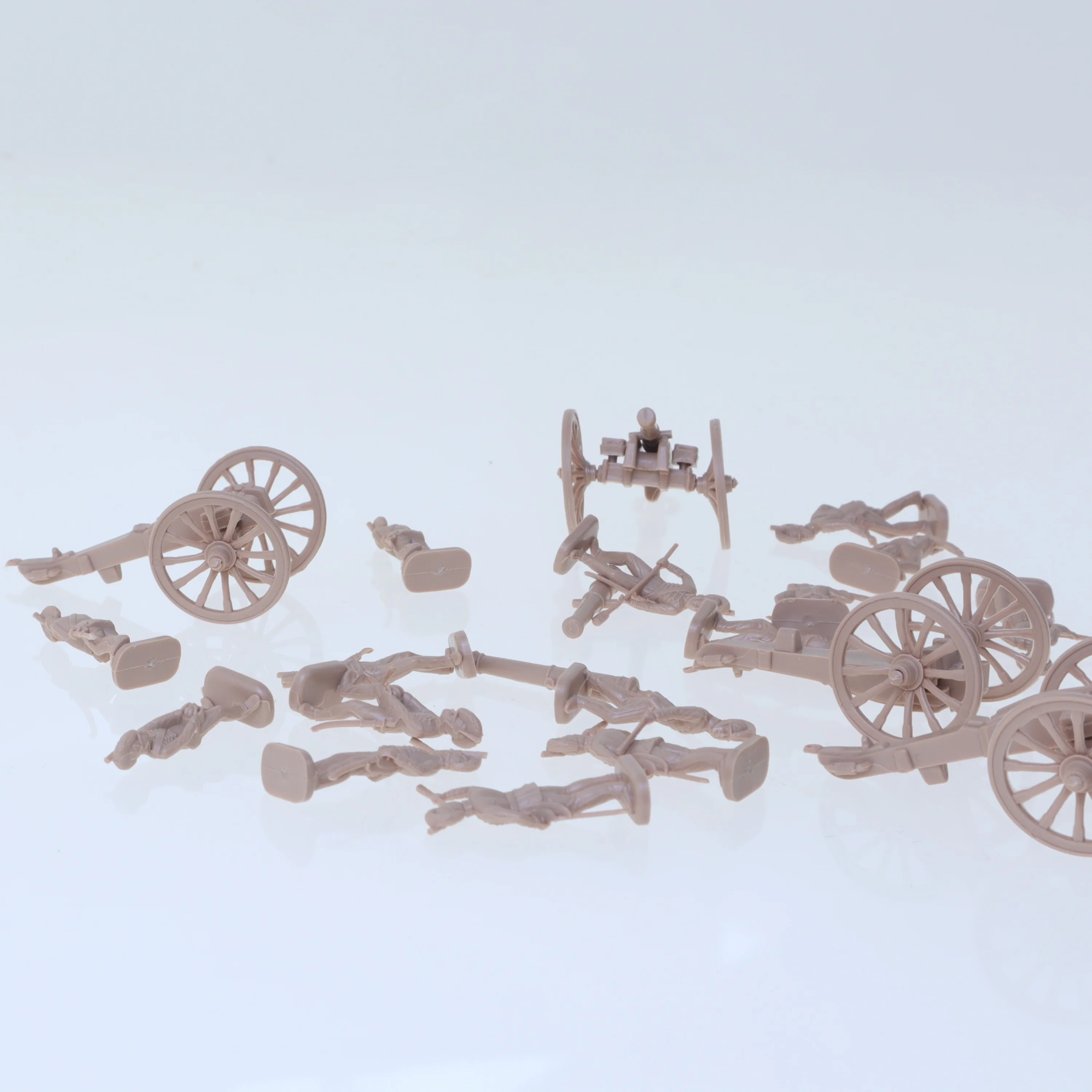 Miniature soldater og kanoner (str. 2,5 cm)