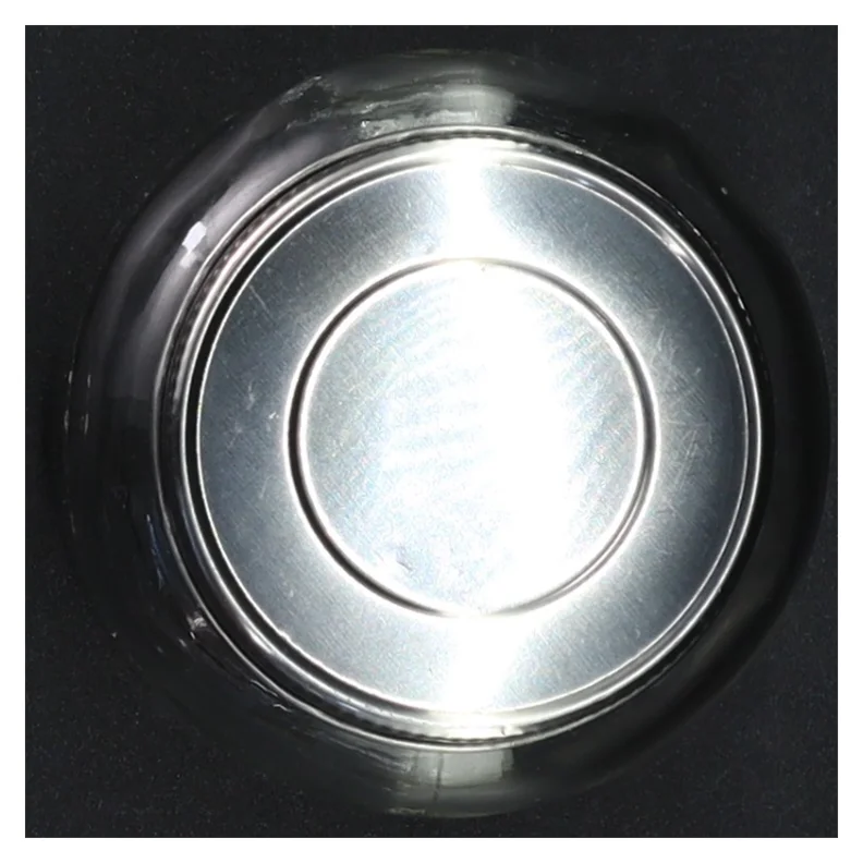 Glasbeholder med metal låg fra Søstrene Grene (str. Ø 7,5 x 8,5 cm)