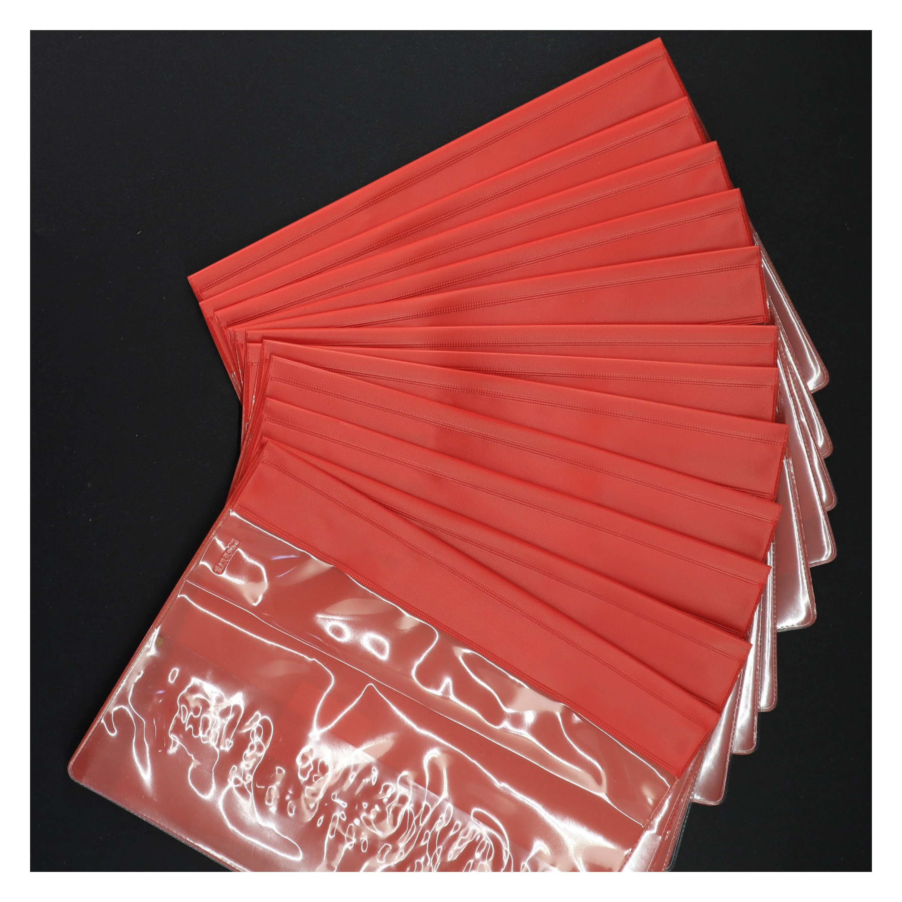 Røde plastikmapper fra Esselte (str. A 5 parentes, 22 x 16 cm )