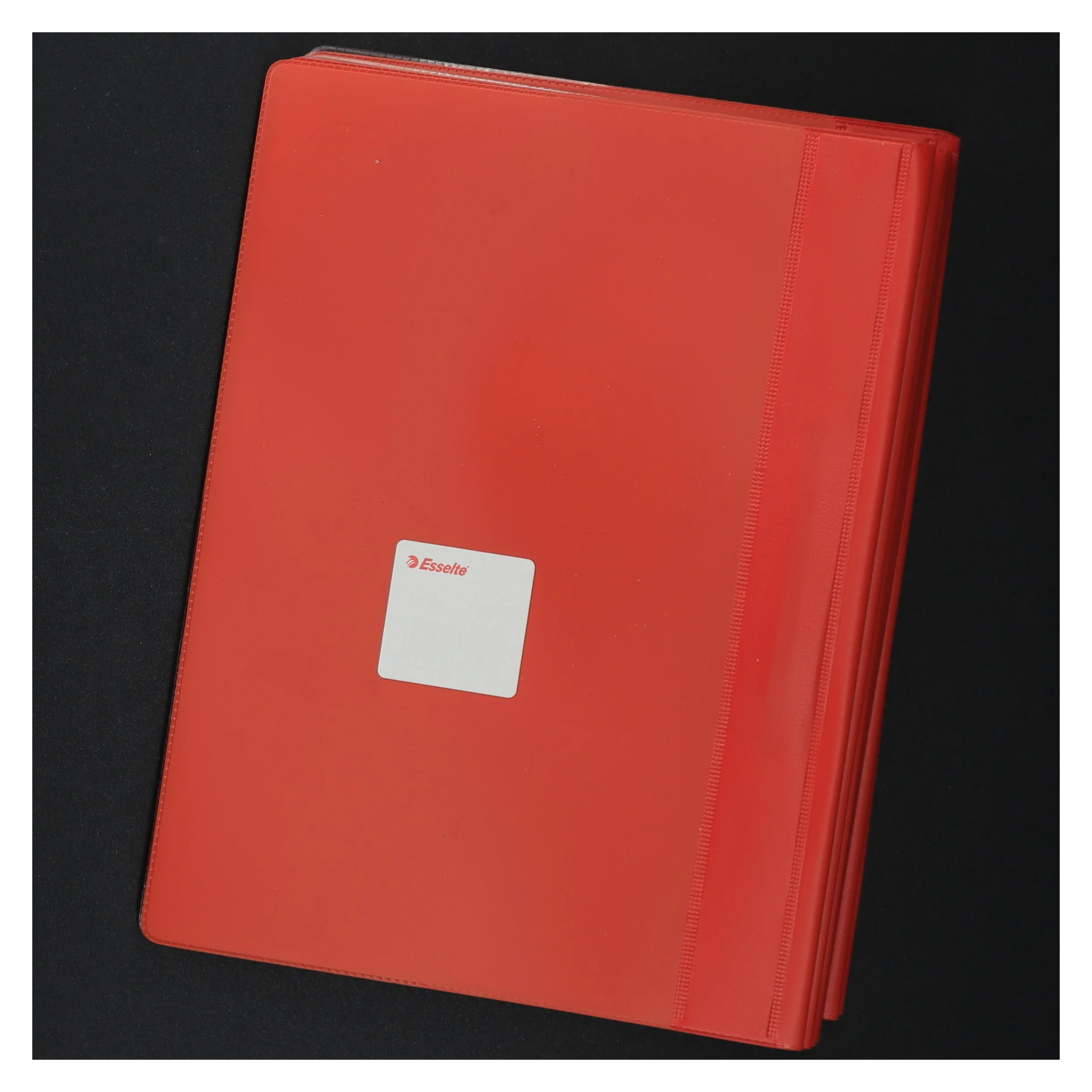 Røde plastikmapper fra Esselte (str. A 5 parentes, 22 x 16 cm )