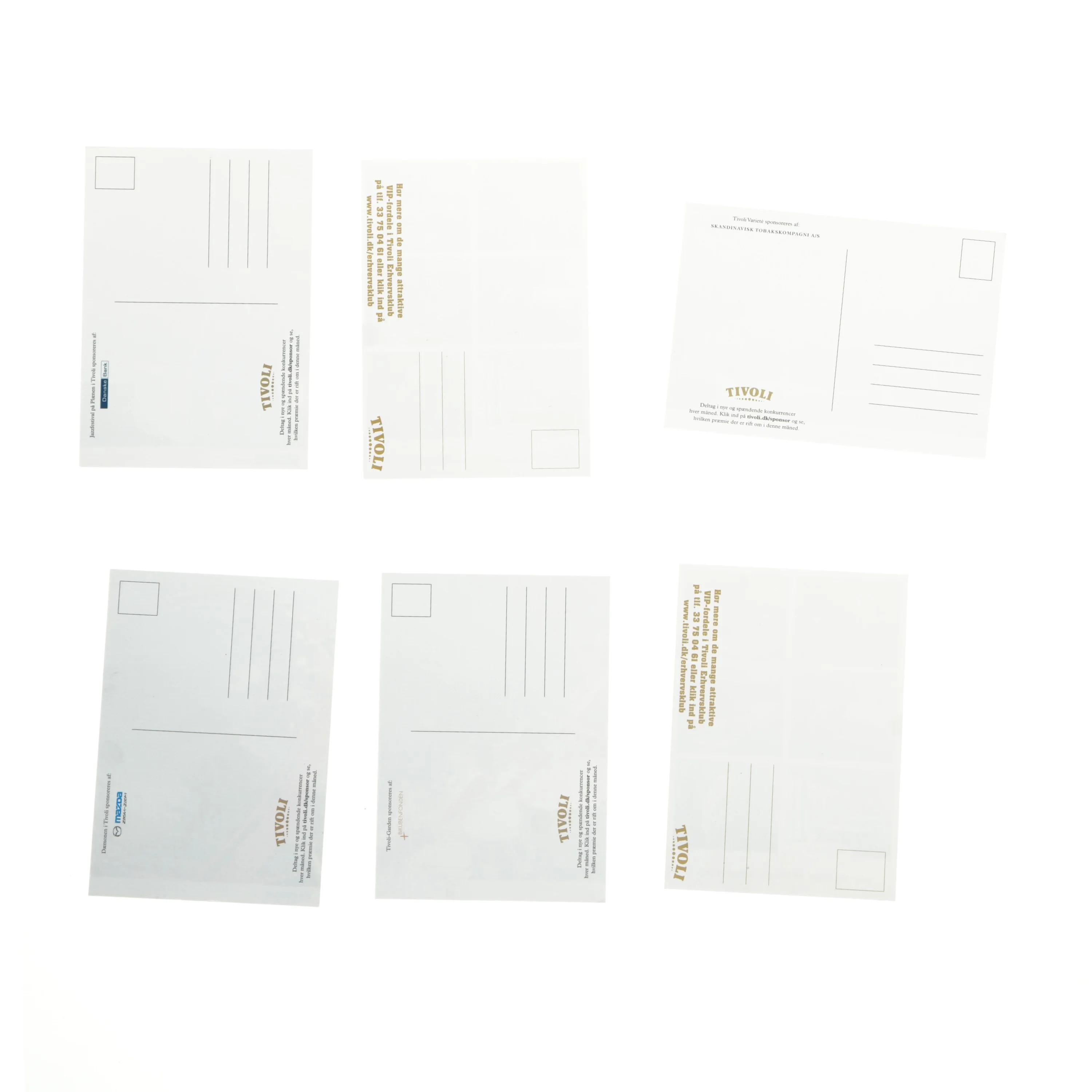 Postkort fra Tivoli fra Tivoli (str. 6 stk 15x10,5 cm)