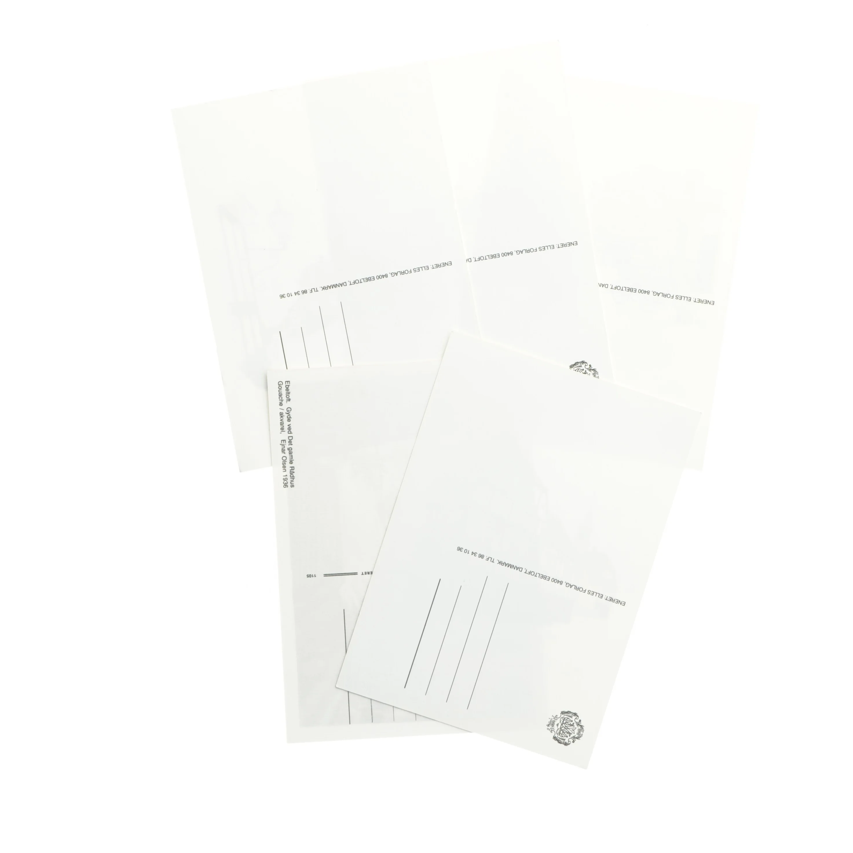 Postkort med bymotiver (str. 5 stk 17x12 cm)