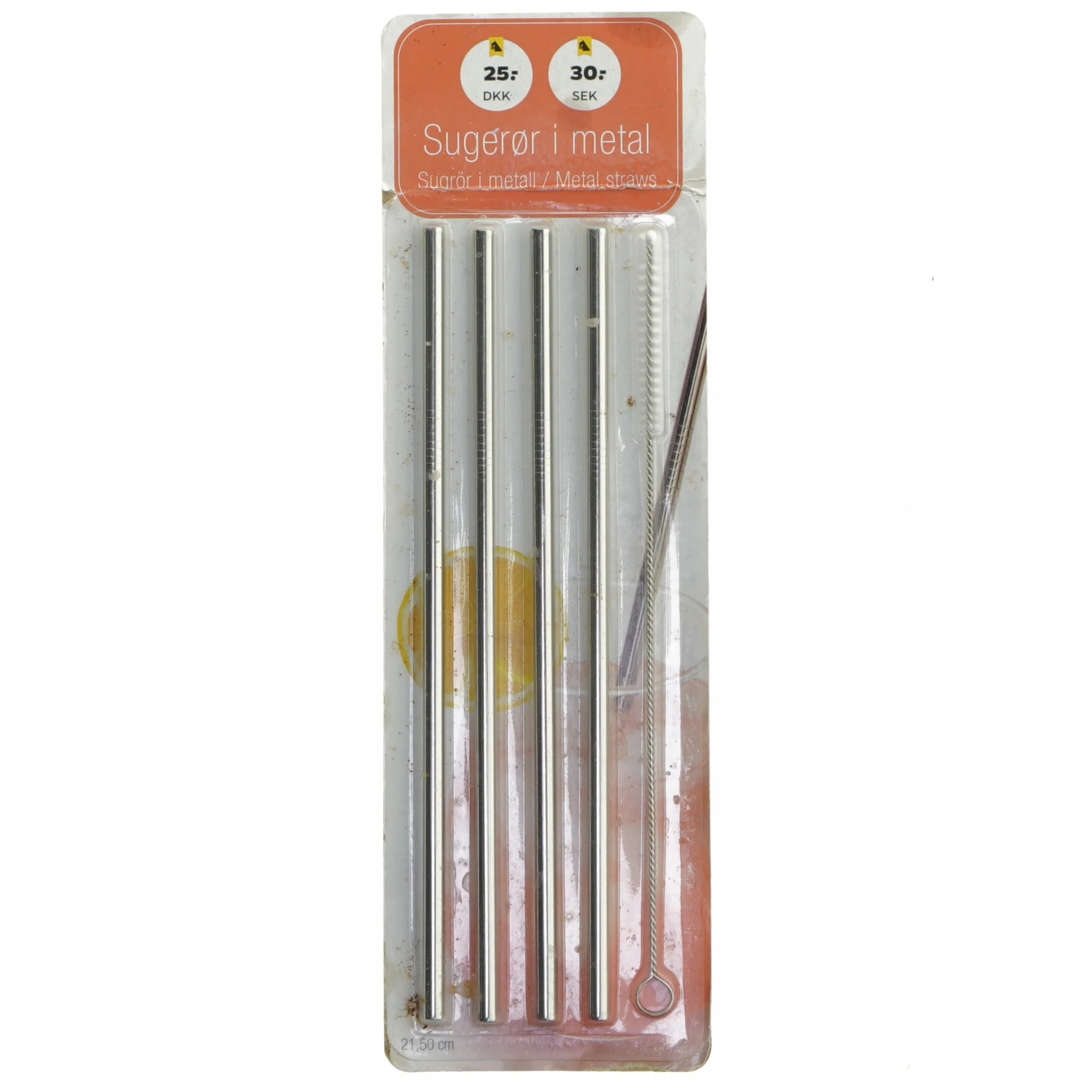 Metalsugerør sæt (str. 21,50 cm)
