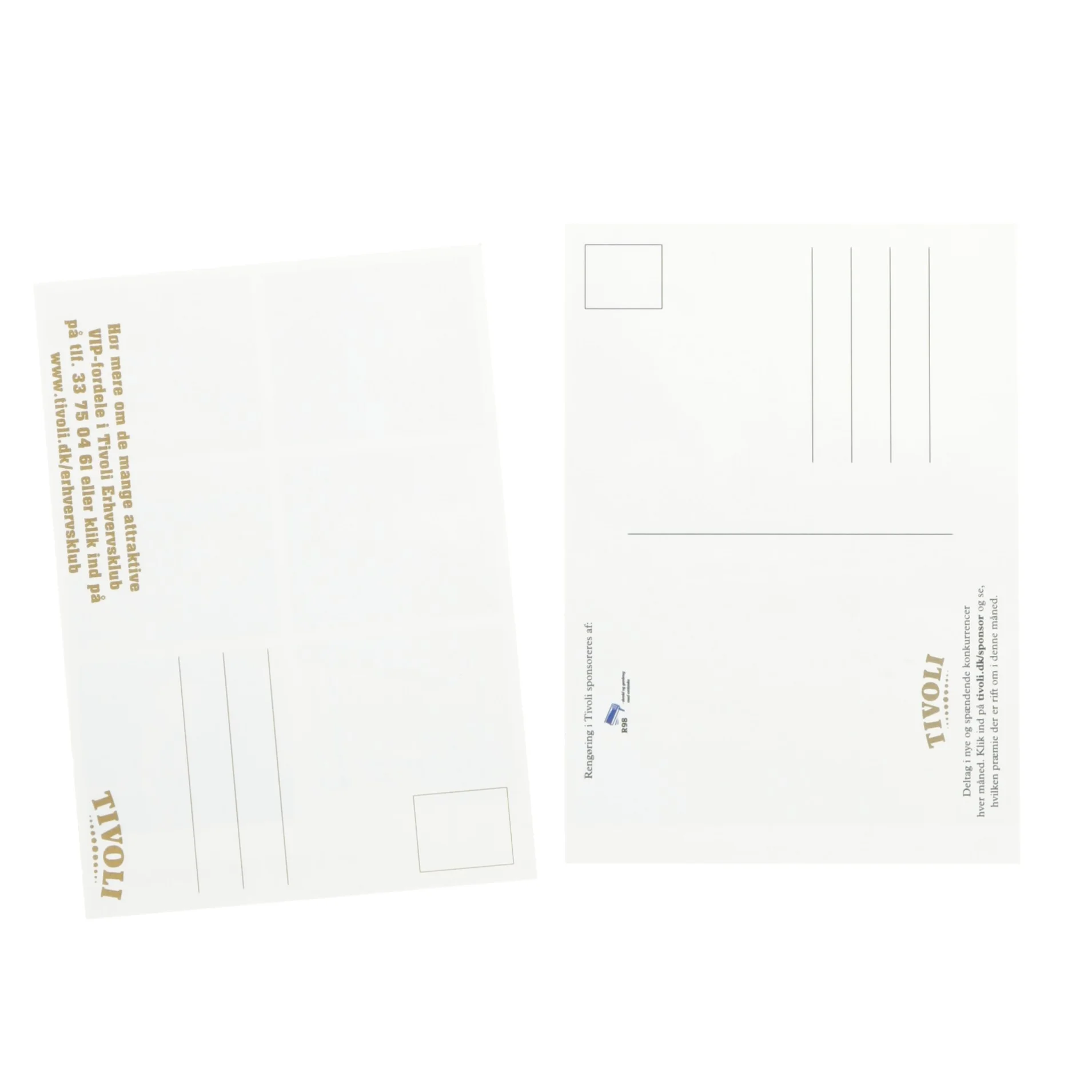 Tivoli postkort fra Tivoli (str. 2 stk 15x10,5 cm)