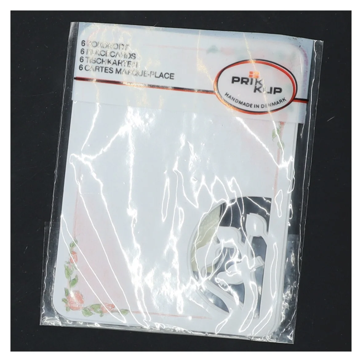 Bordkort med blomstermotiv fra Prik Klip (str. 11x8 cm)