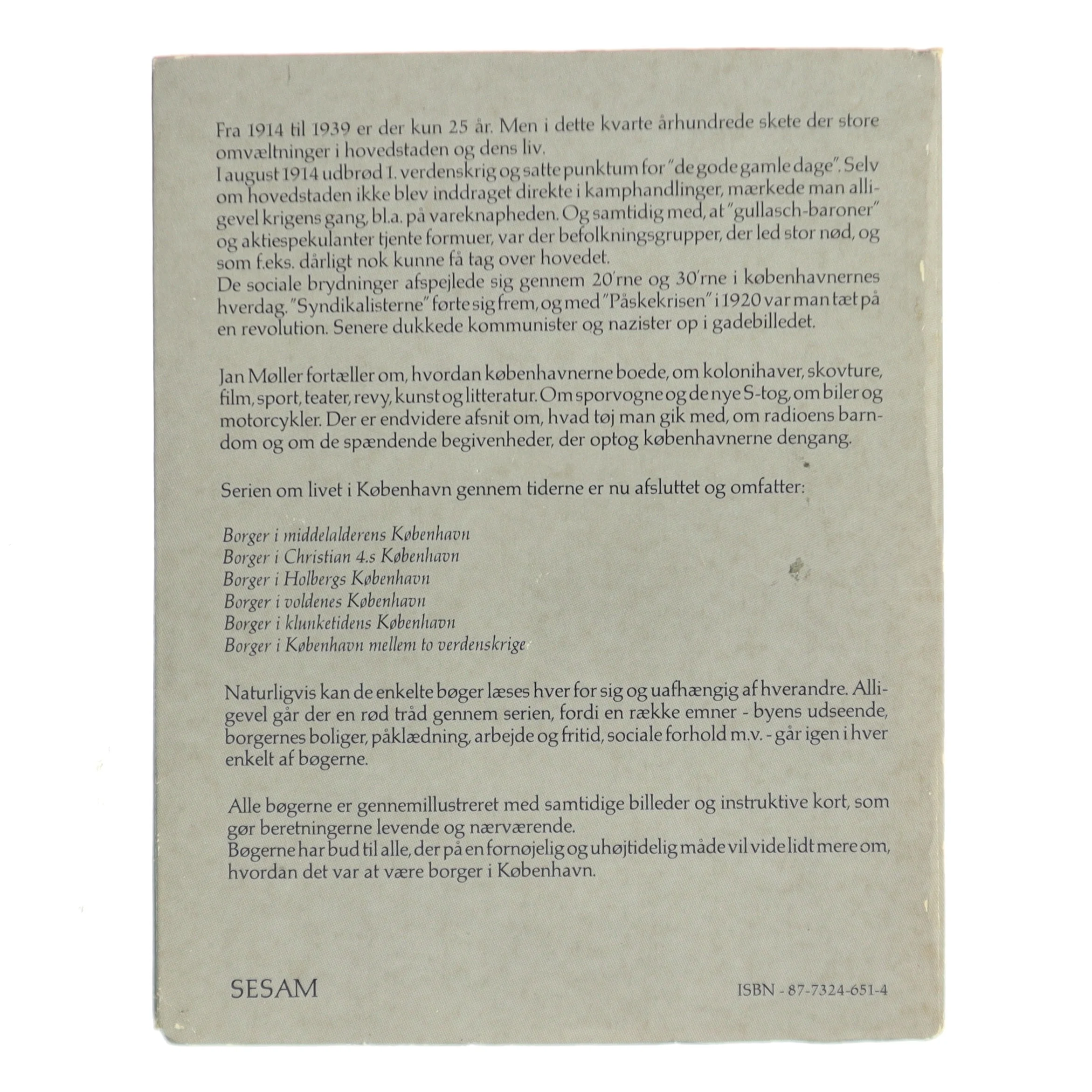 Borger i København mellem to verdenskrige af Jan Møller (Bog)