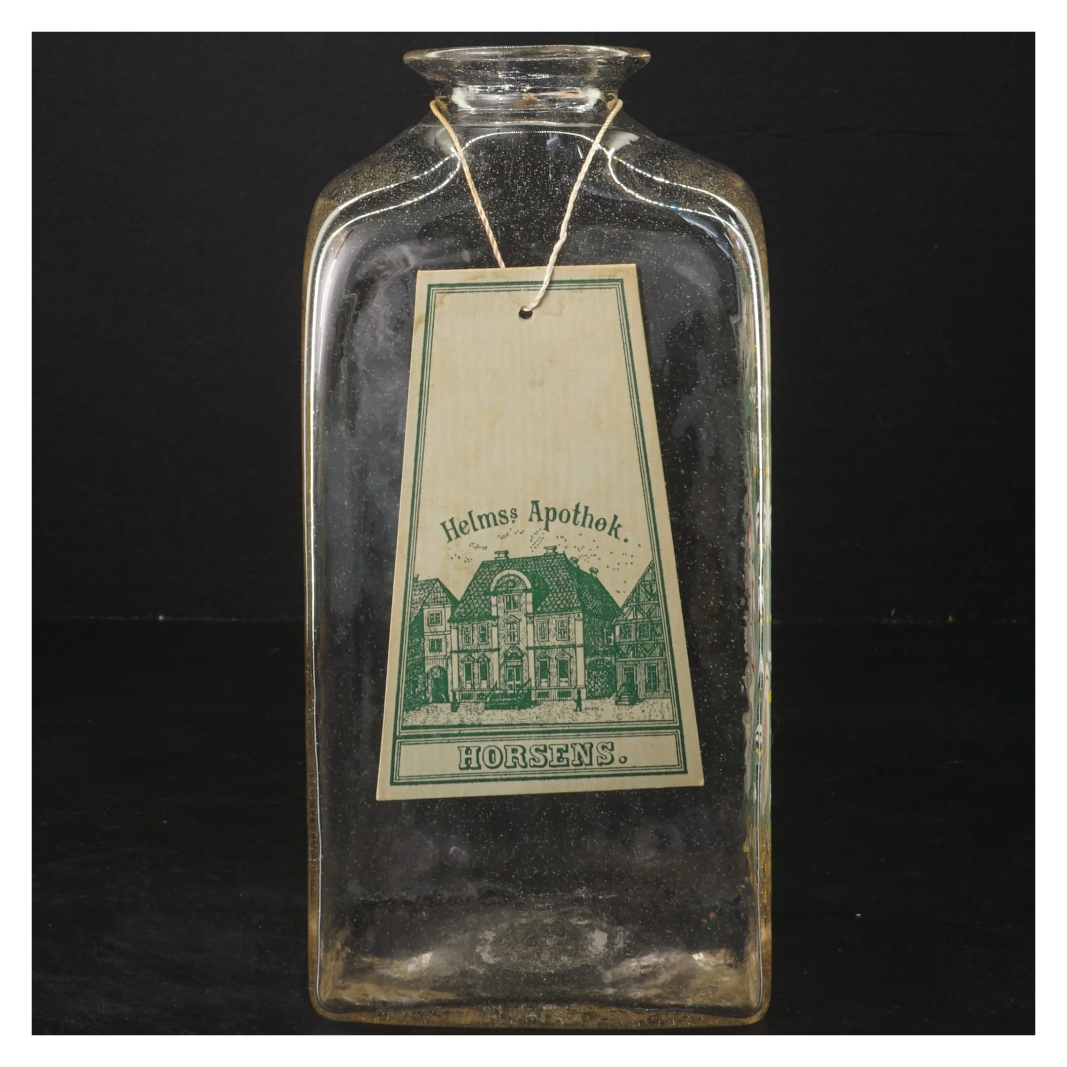 Vintage Apotekerflaske fra Helms Apothek (str. 22x9x10 cm)