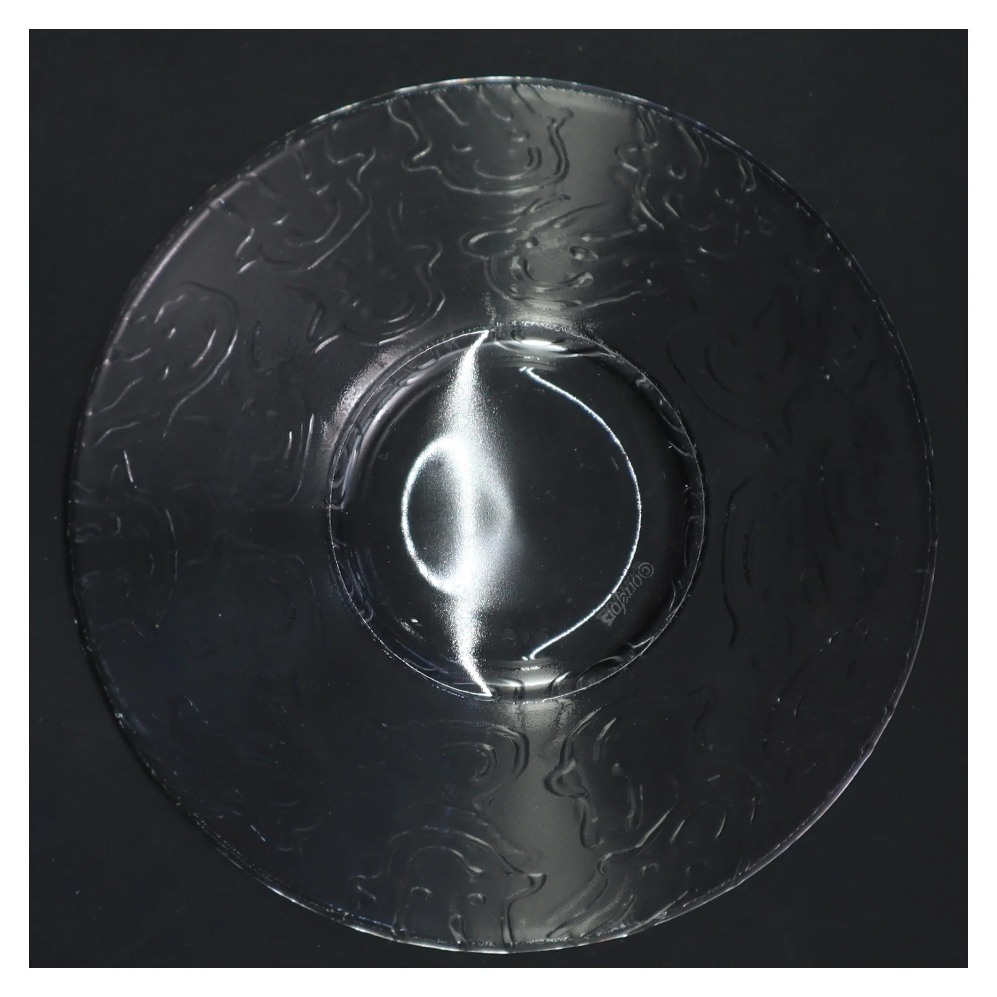 Iitalla glasskål med ansigtsdesign (str. 20x7 cm)