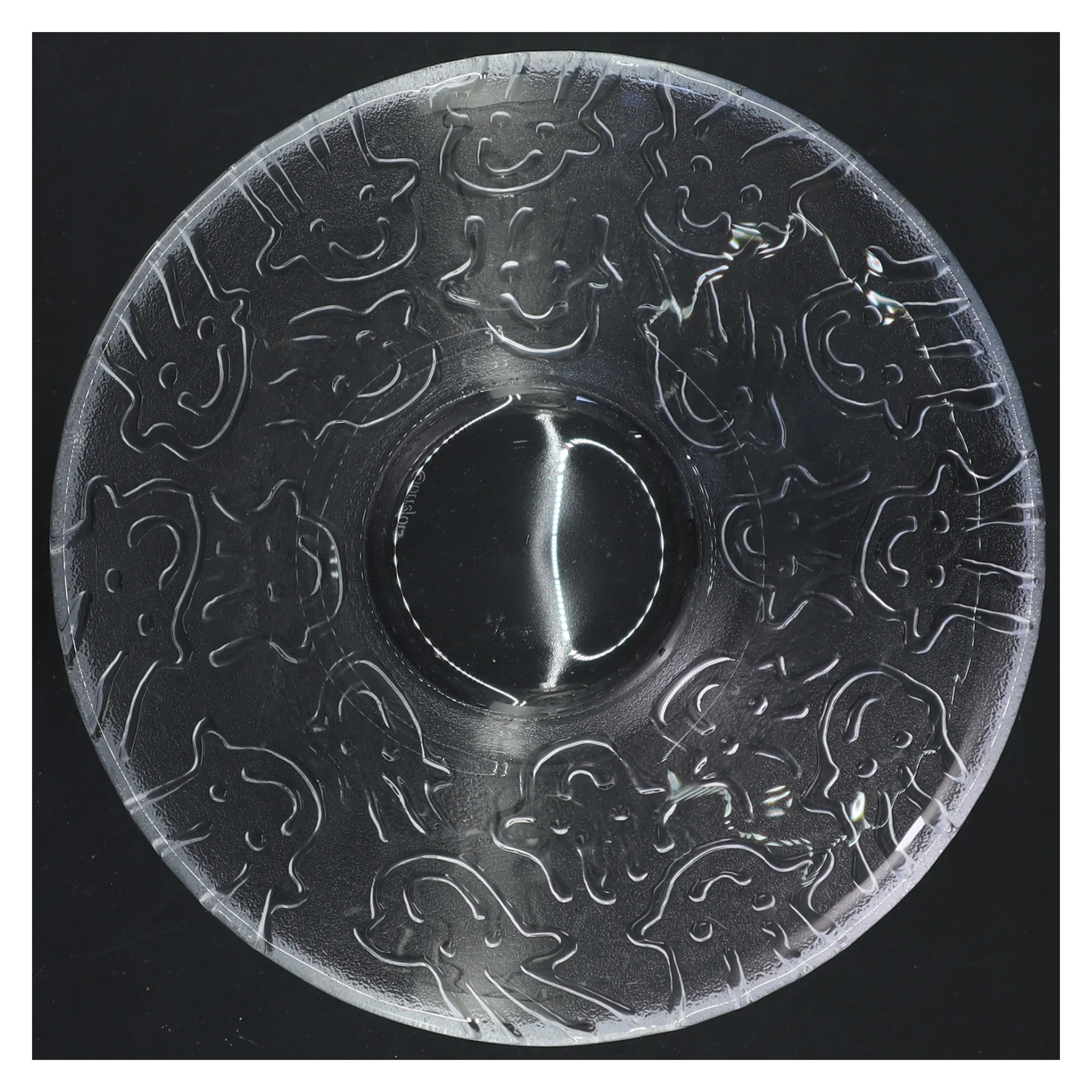 Iitalla glasskål med ansigtsdesign (str. 20x7 cm)