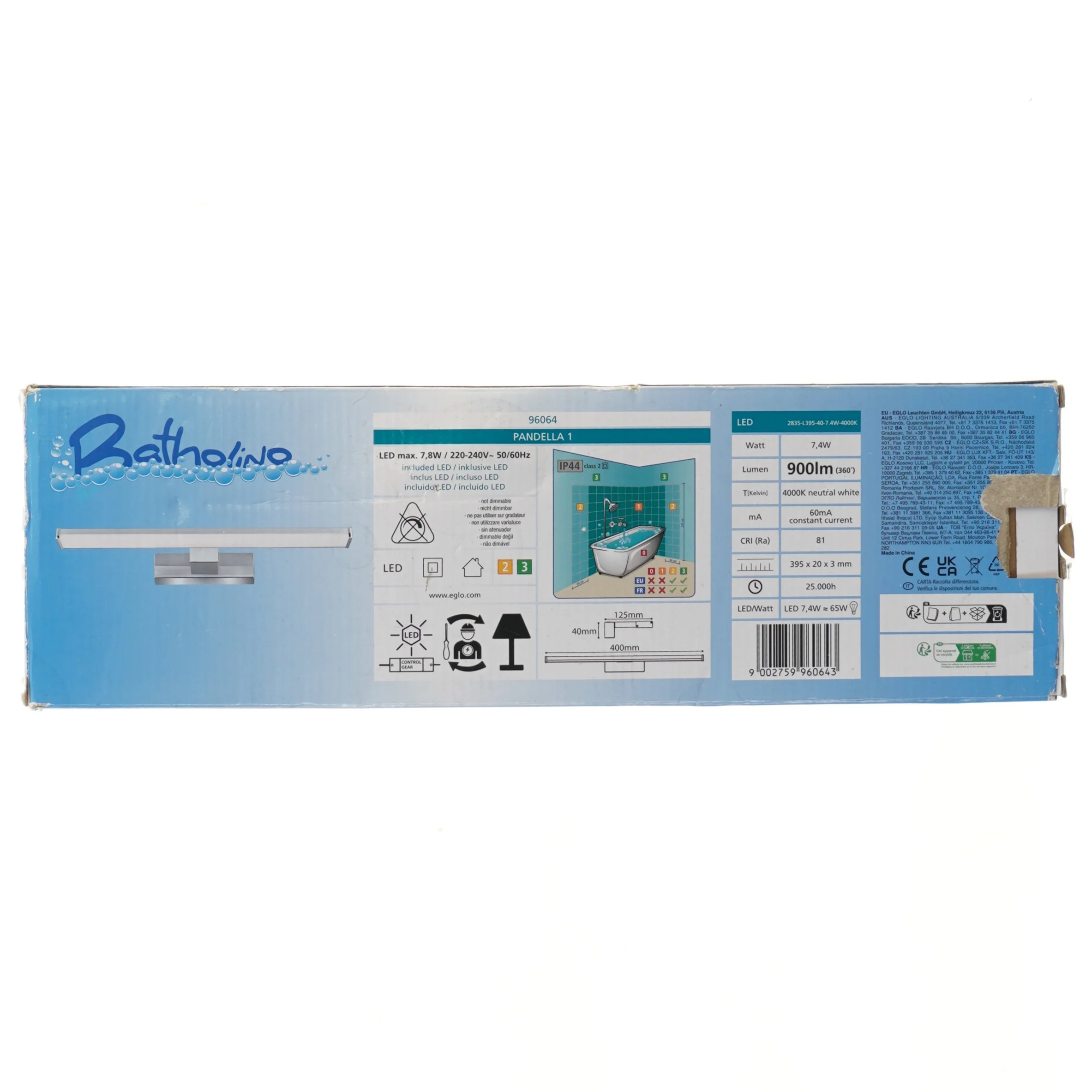 Eglo Pandella LED væglampe (40xcm bred)