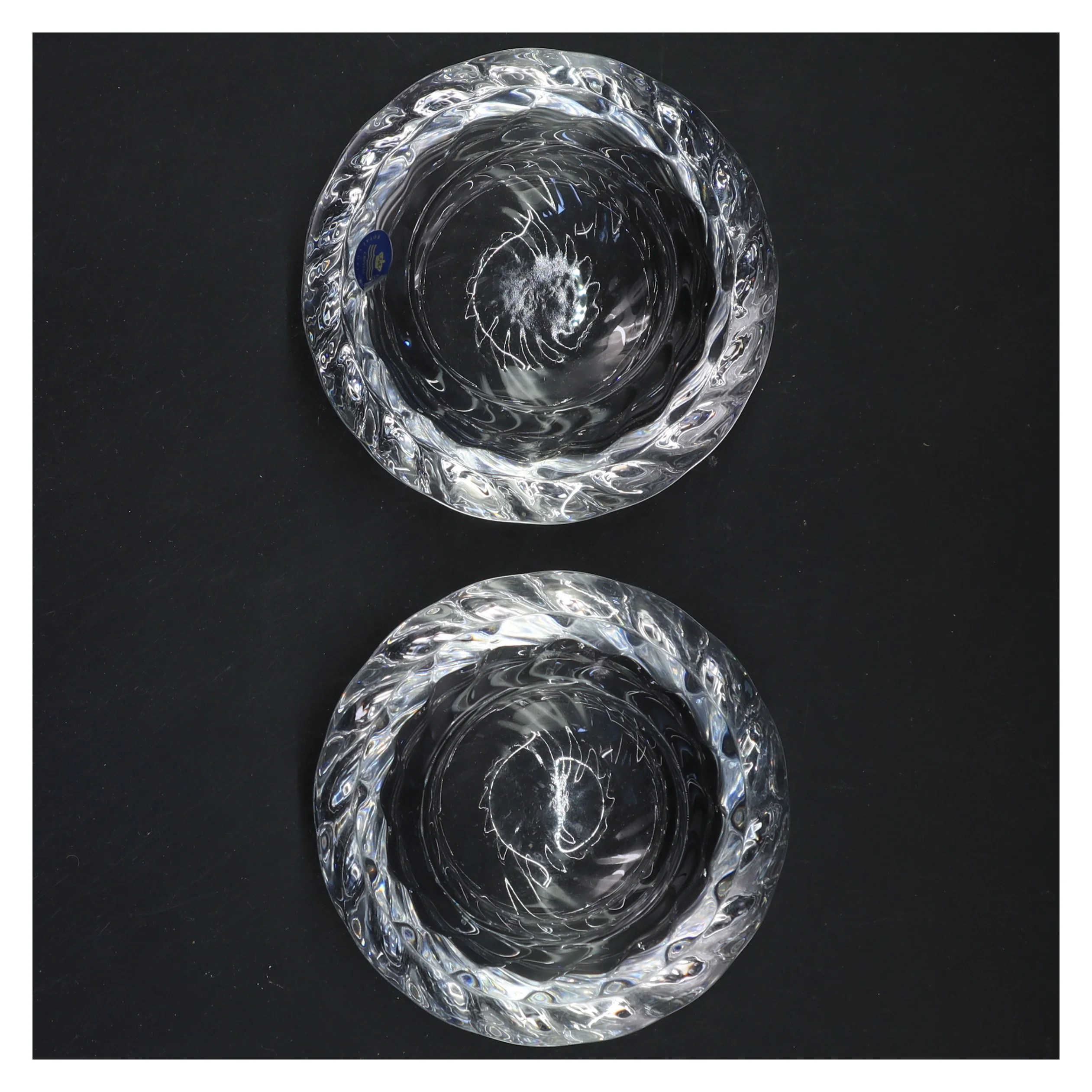 Glas lysestage fra Holmegaard (str. Ø 12x5 cm)