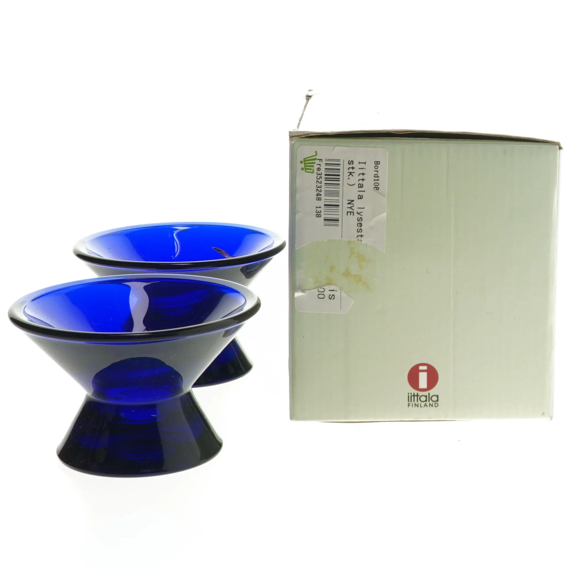 Kartio lysestager i kobalt blå fra Iittala (str. 5 cm)