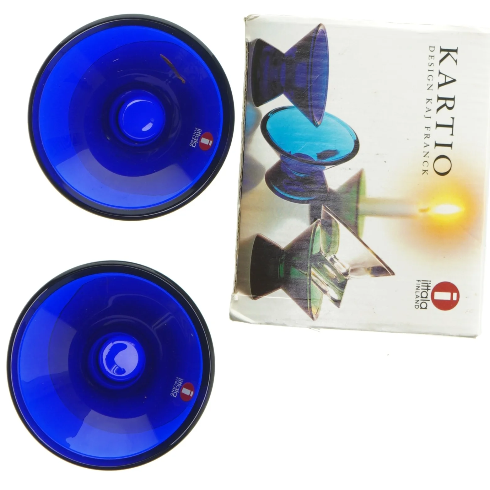 Kartio lysestager i kobalt blå fra Iittala (str. 5 cm)