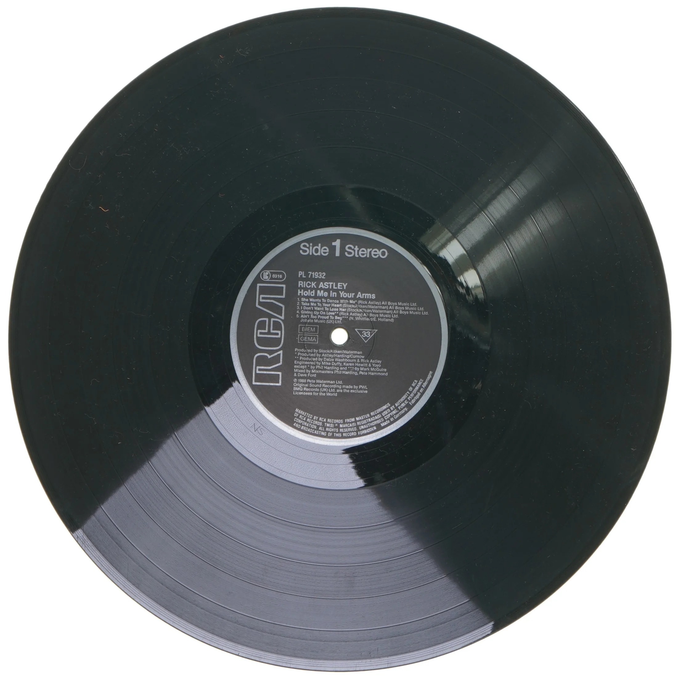 Rick Astley - Hold Me in Your Arms LP