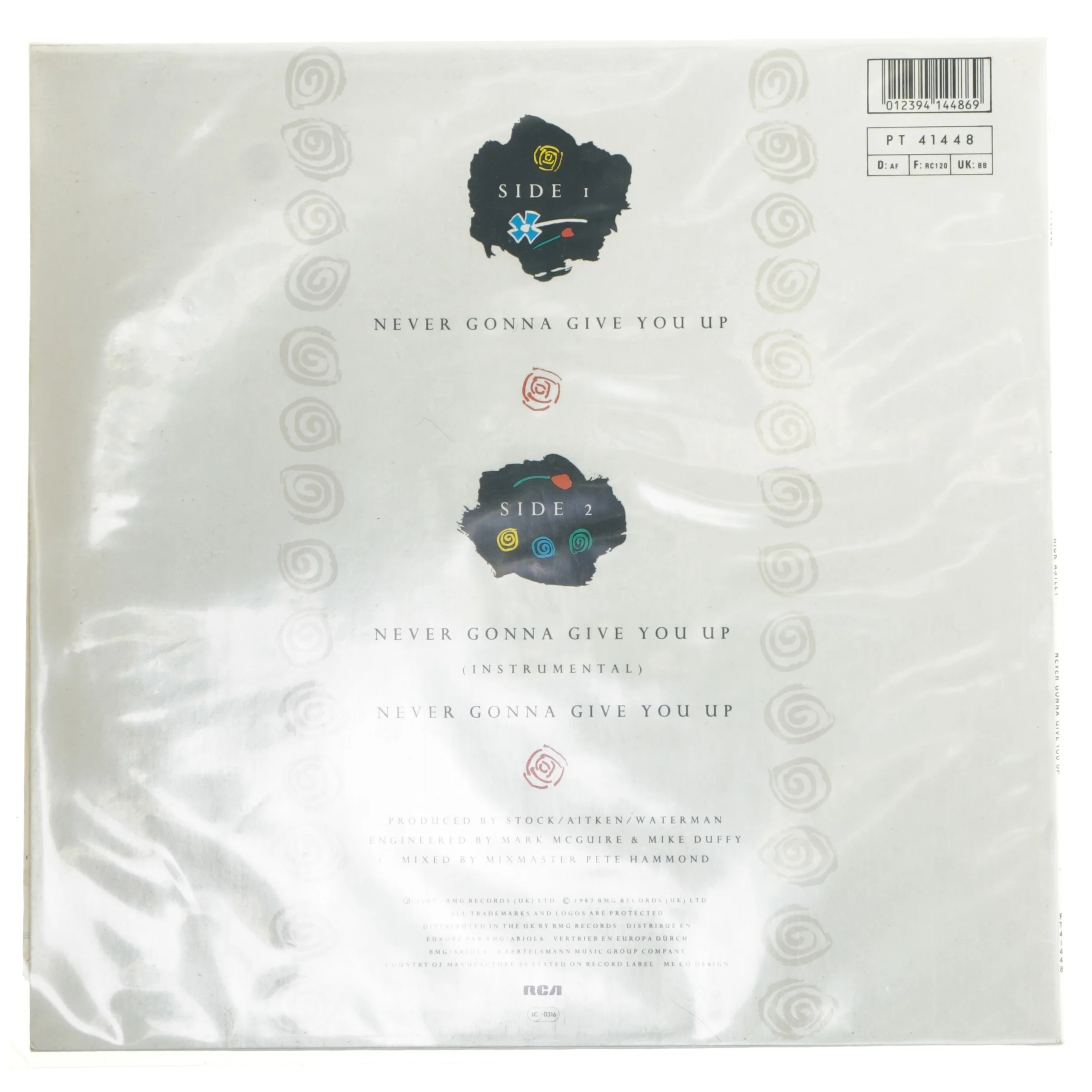 Rick Astley vinyl - Never Gonna Give You Up fra RCA