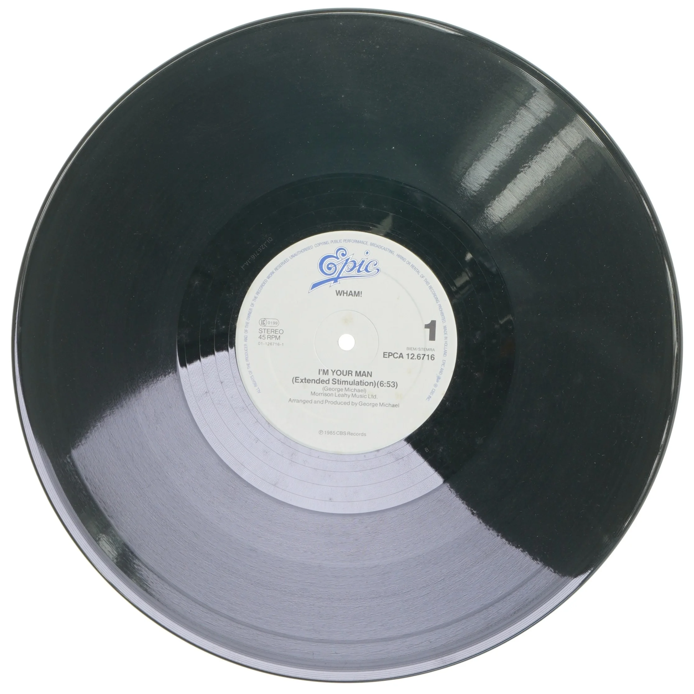 Wham! - I'm Your Man Maxi Single LP fra Epic