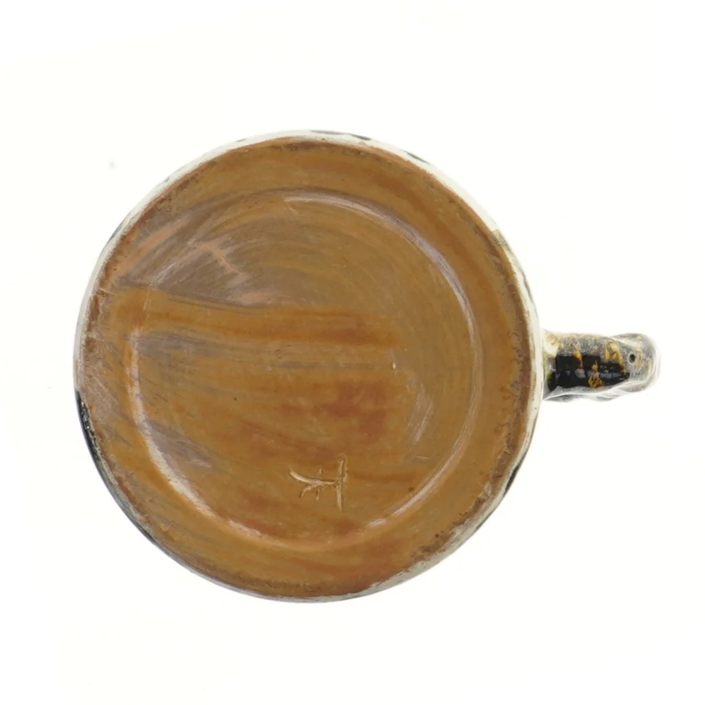 Keramikkrus med håndtag (str. Ø 9 cm længde 13 cm)