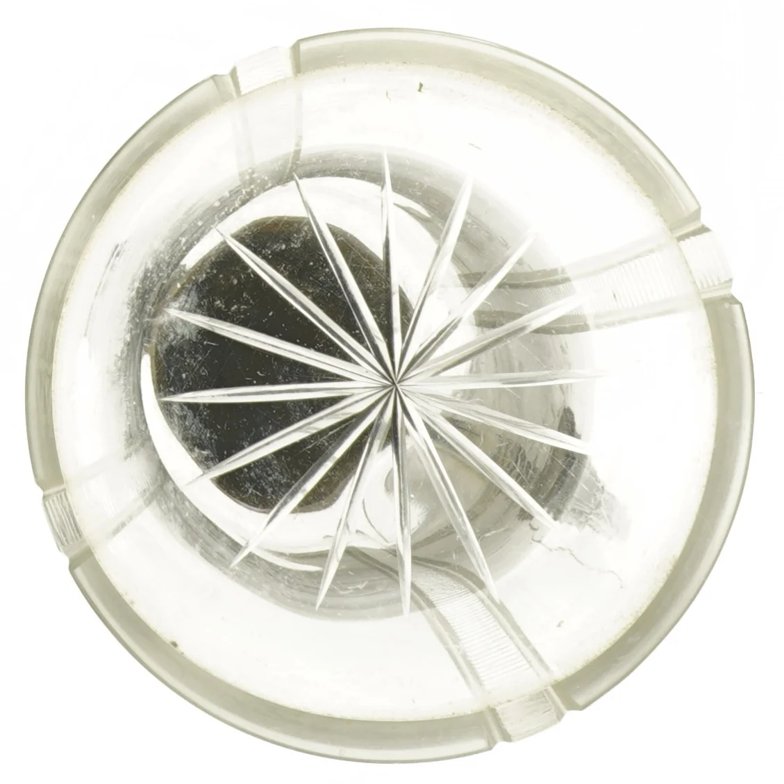 Antik kande med glas og metal (str. 31 cm)