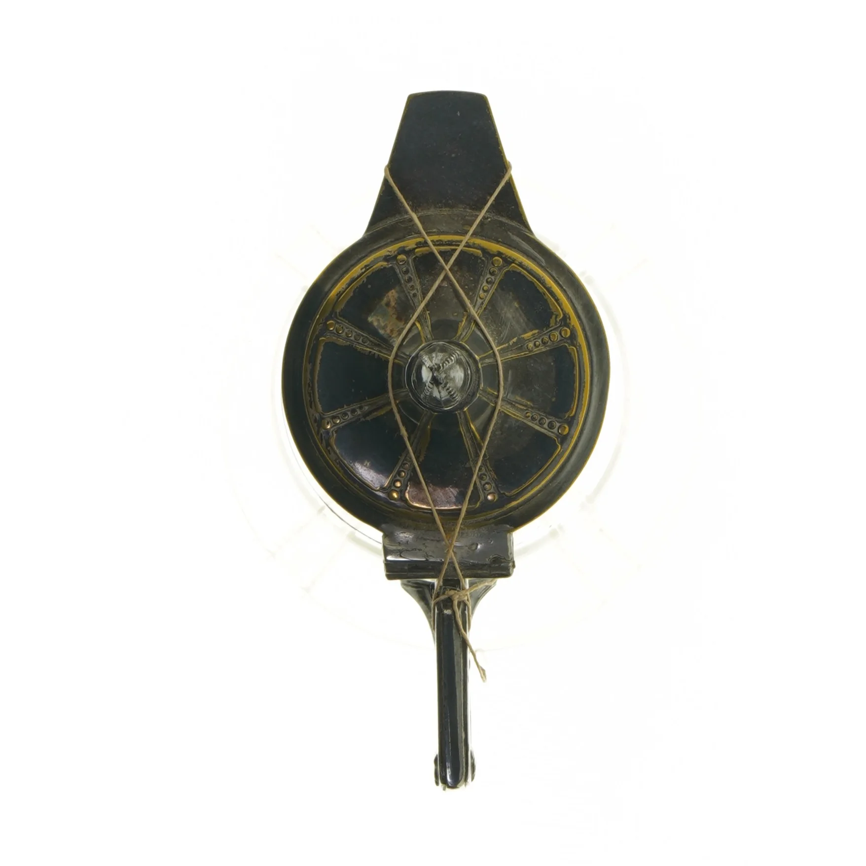 Antik kande med glas og metal (str. 31 cm)