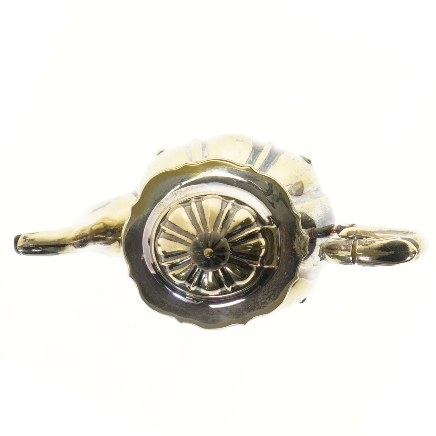 Antik sølvtetekande (str. 24x26 cm)