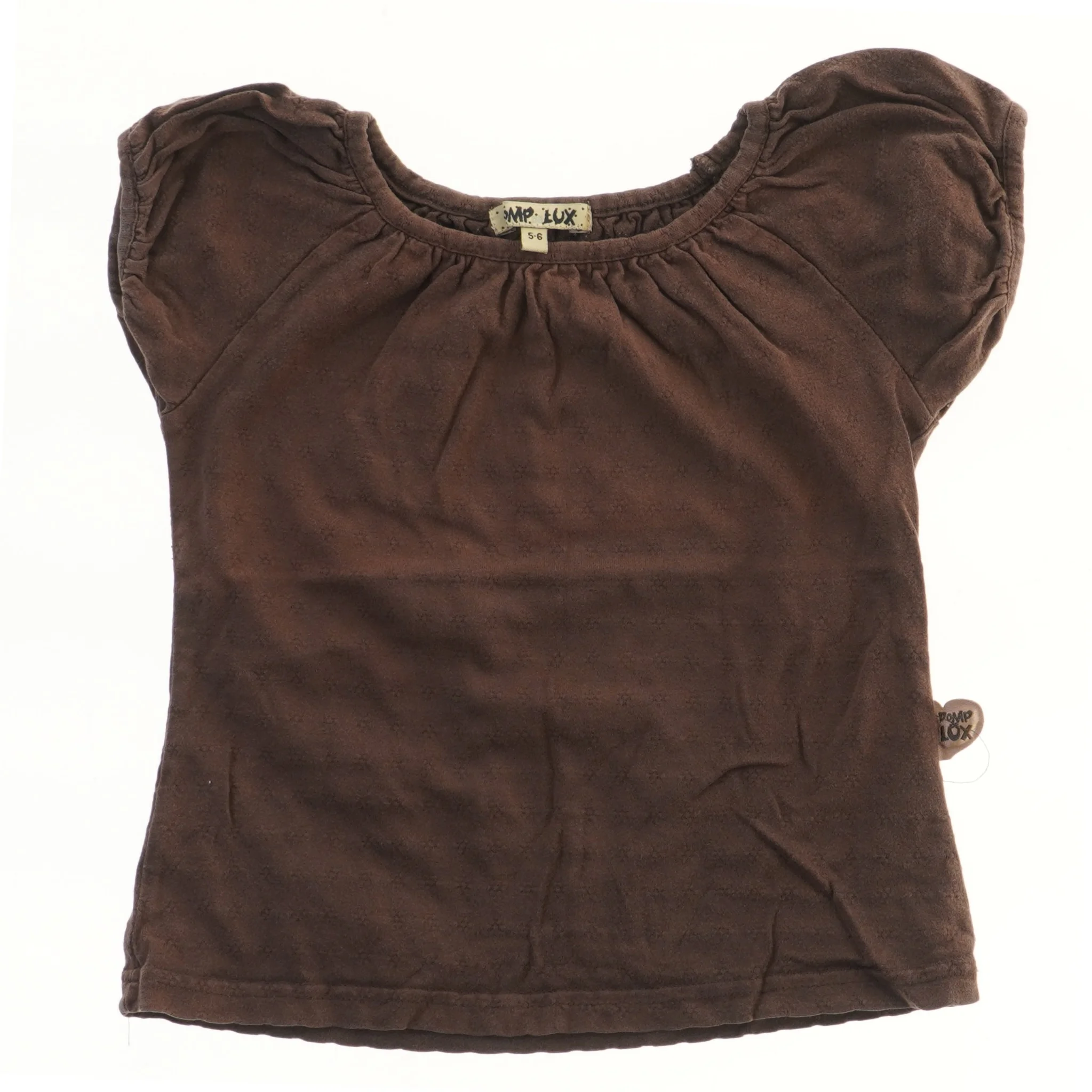 Brun kortærmet bluse fra Pomp de Lux (str. 110)